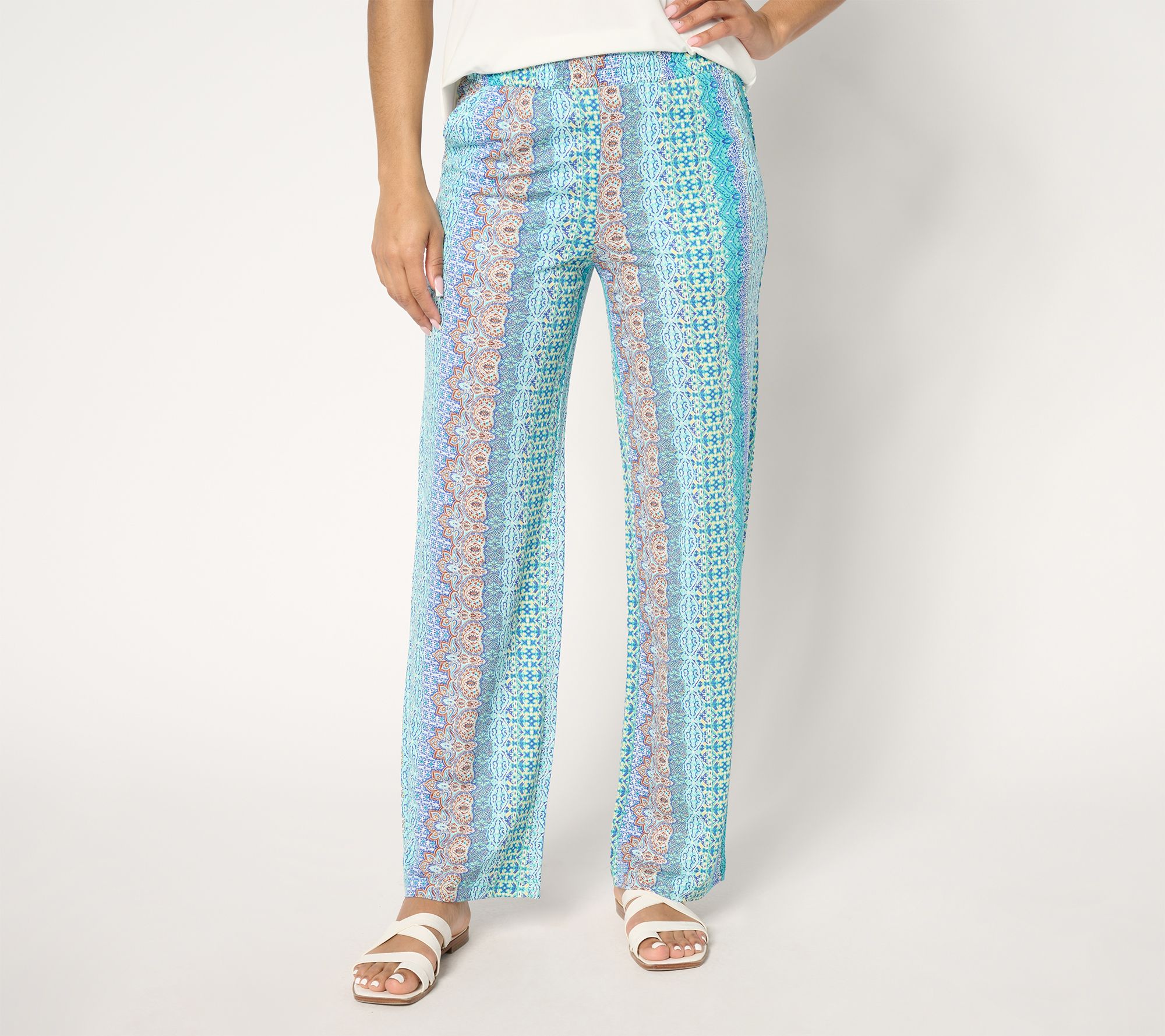Belle Beach by Kim Gravel Petite Cabana Knit Boho Beach Striped Pants