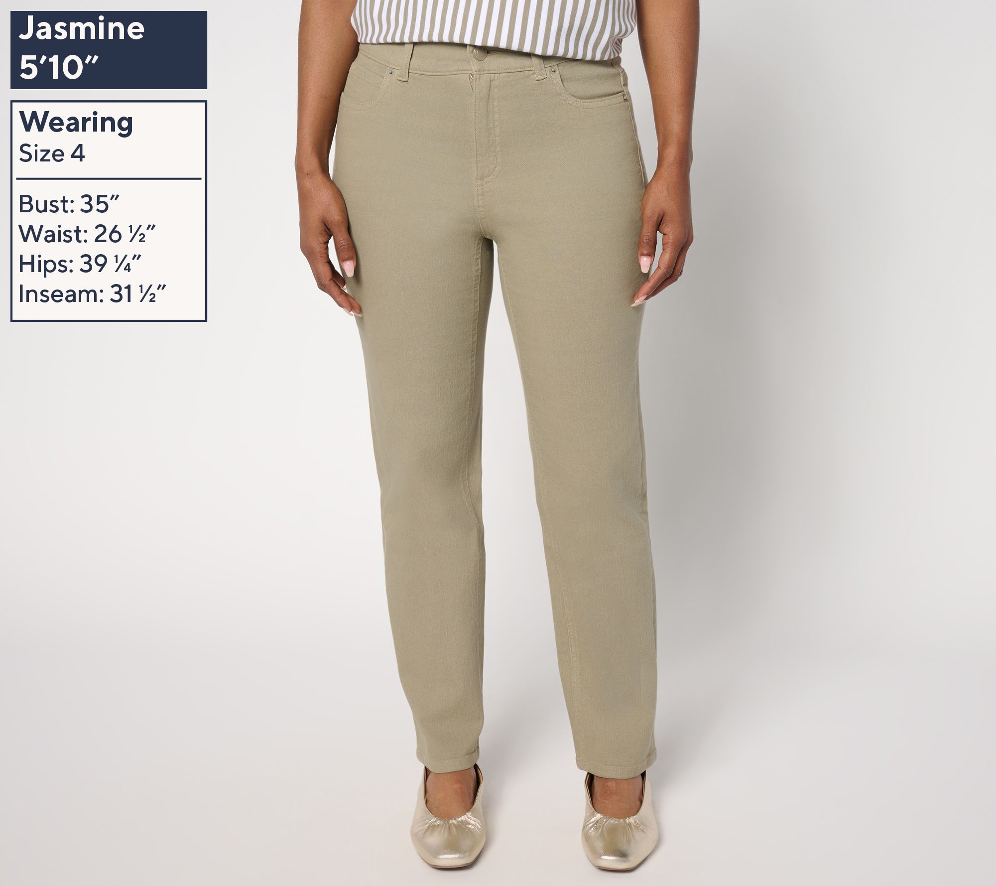 Denim & Co. Classic Stretch 5-Pocket Colored Ankle Jeans - QVC.com