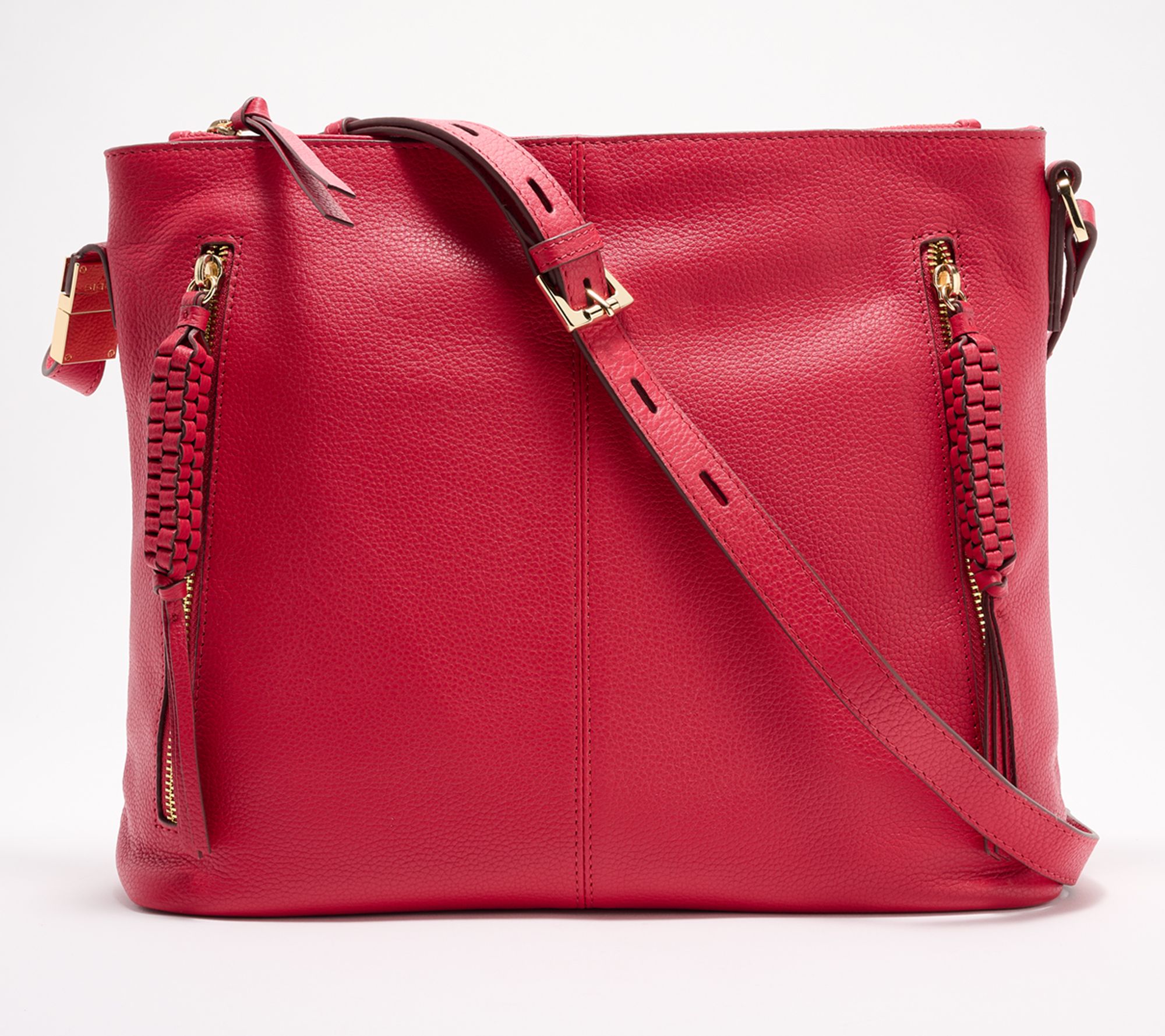 As Is LODIS Texas Leather Aviva CrossbodyHobo Bag