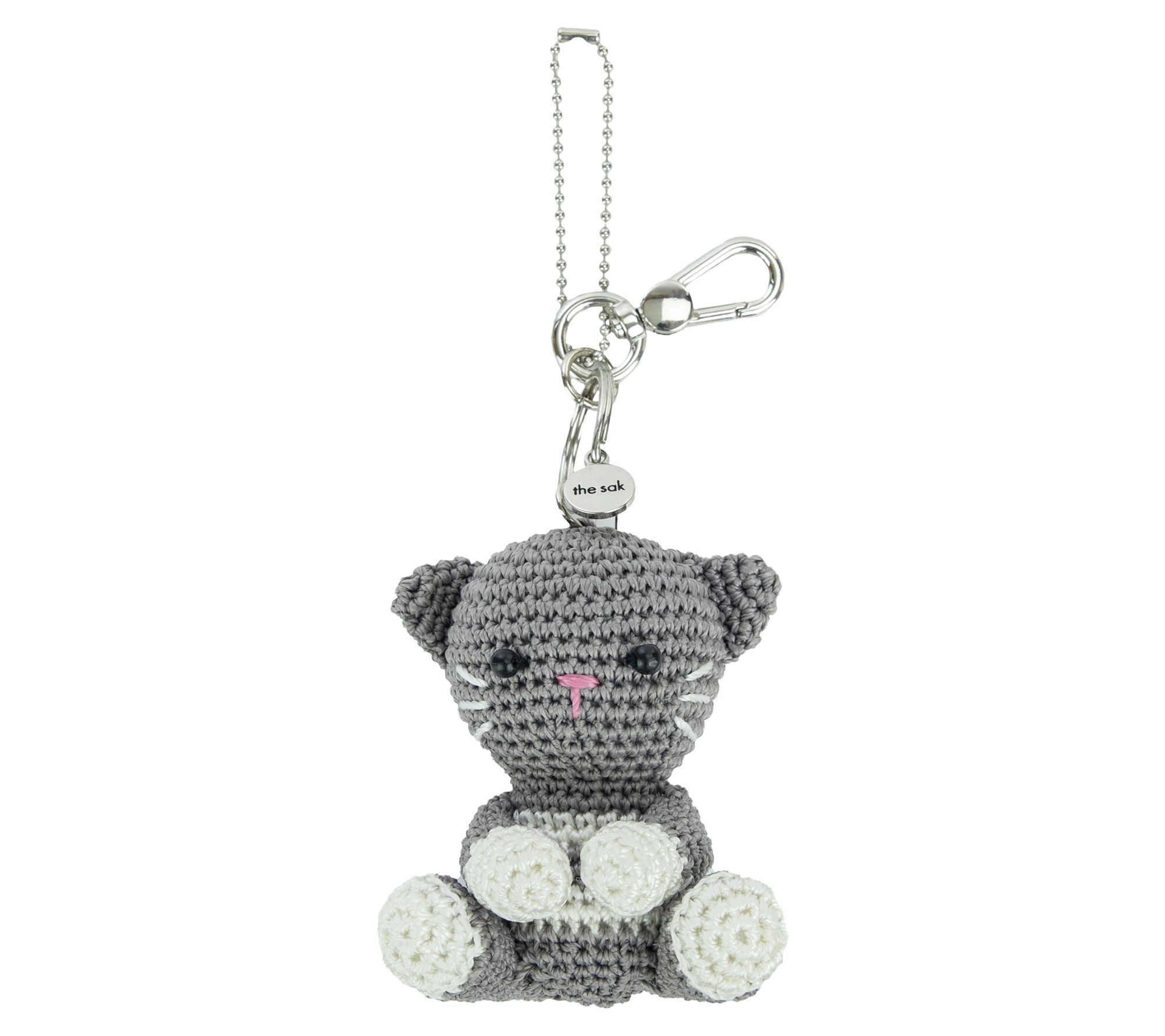 The Sak Crochet Small Cat Dangle Bag Charm