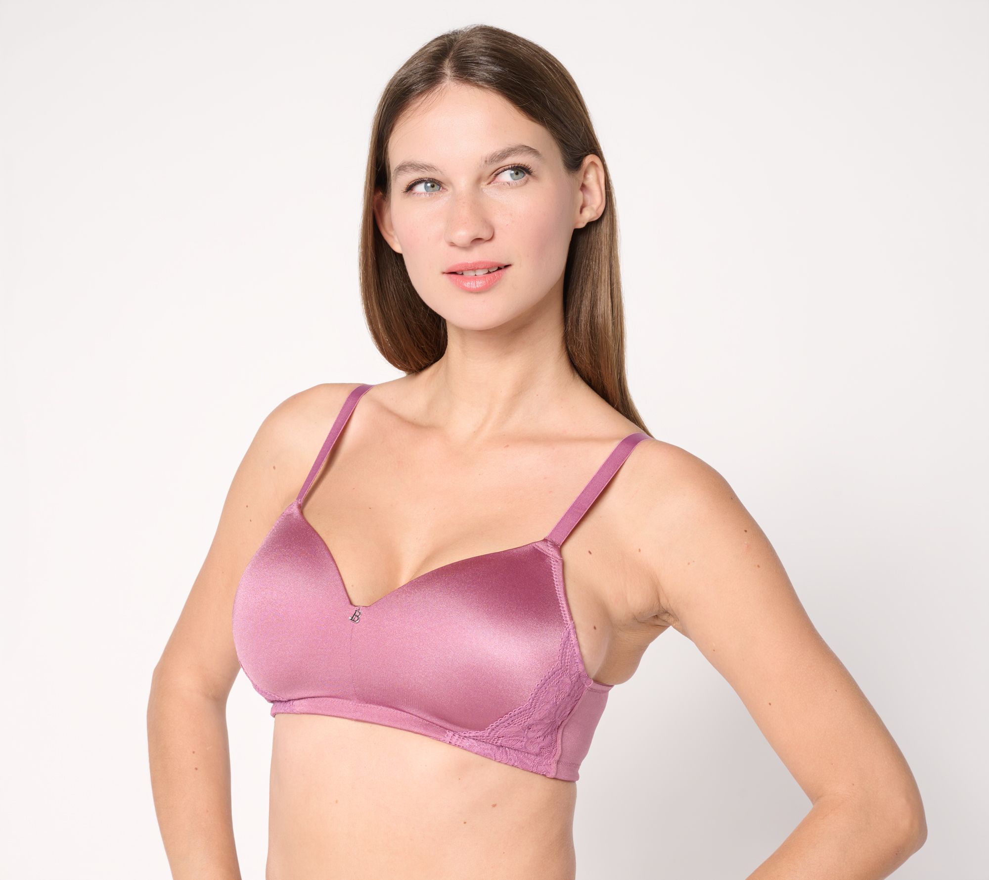 Breezies Natural Curves Lace Trim Wirefree T-Shirt Bra