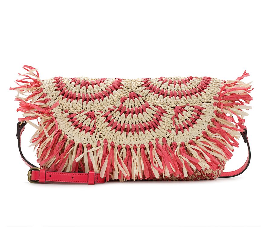 Patricia Nash Loulia Clutch Woven Crossbody with Leather Trim