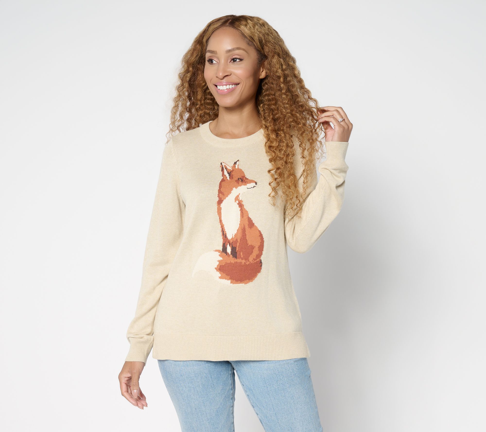 Belle by Kim Gravel Foxy Lady Crewneck Sweater