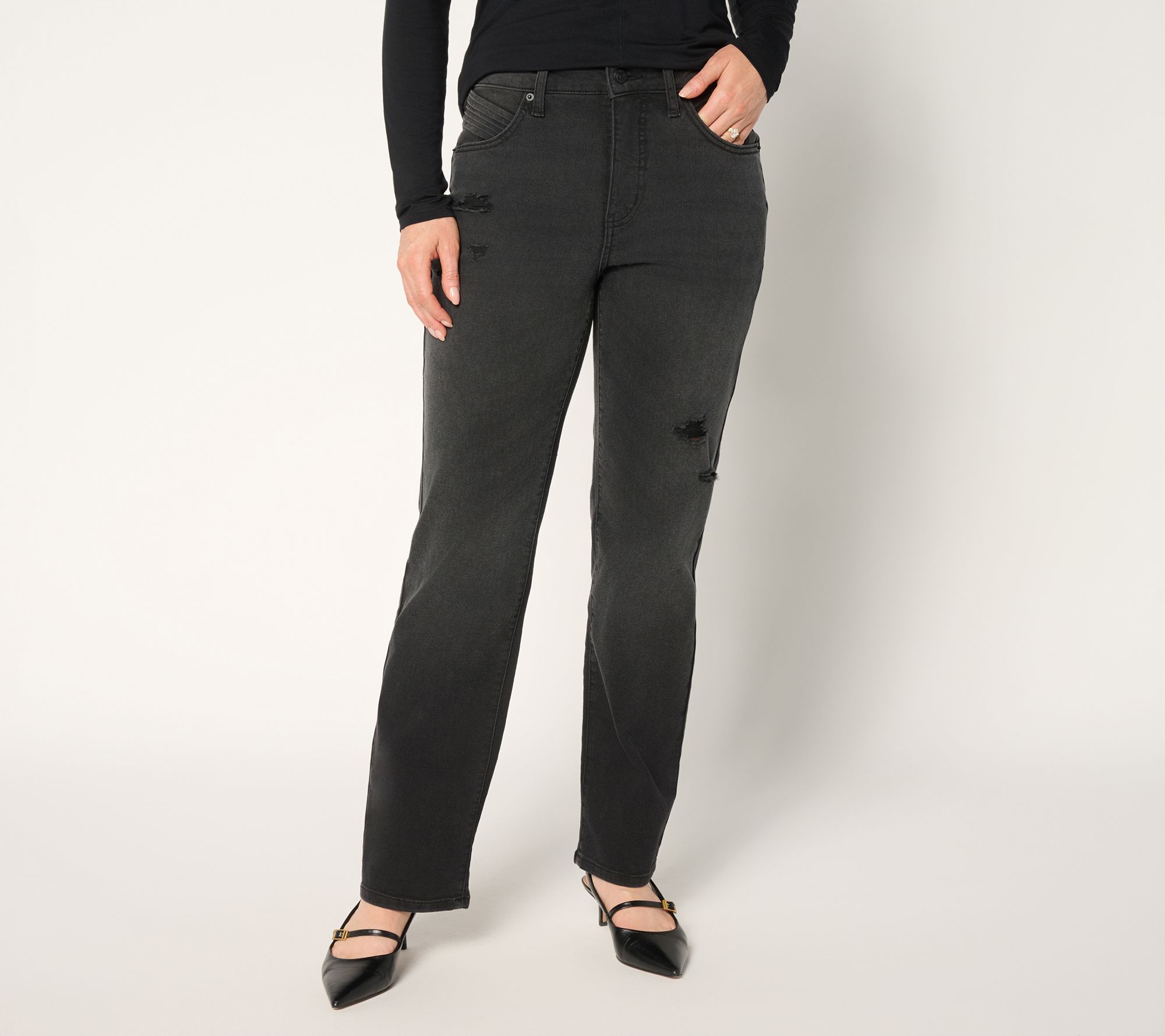 Me by Jennie Garth Regular Distressed Jeans- Color