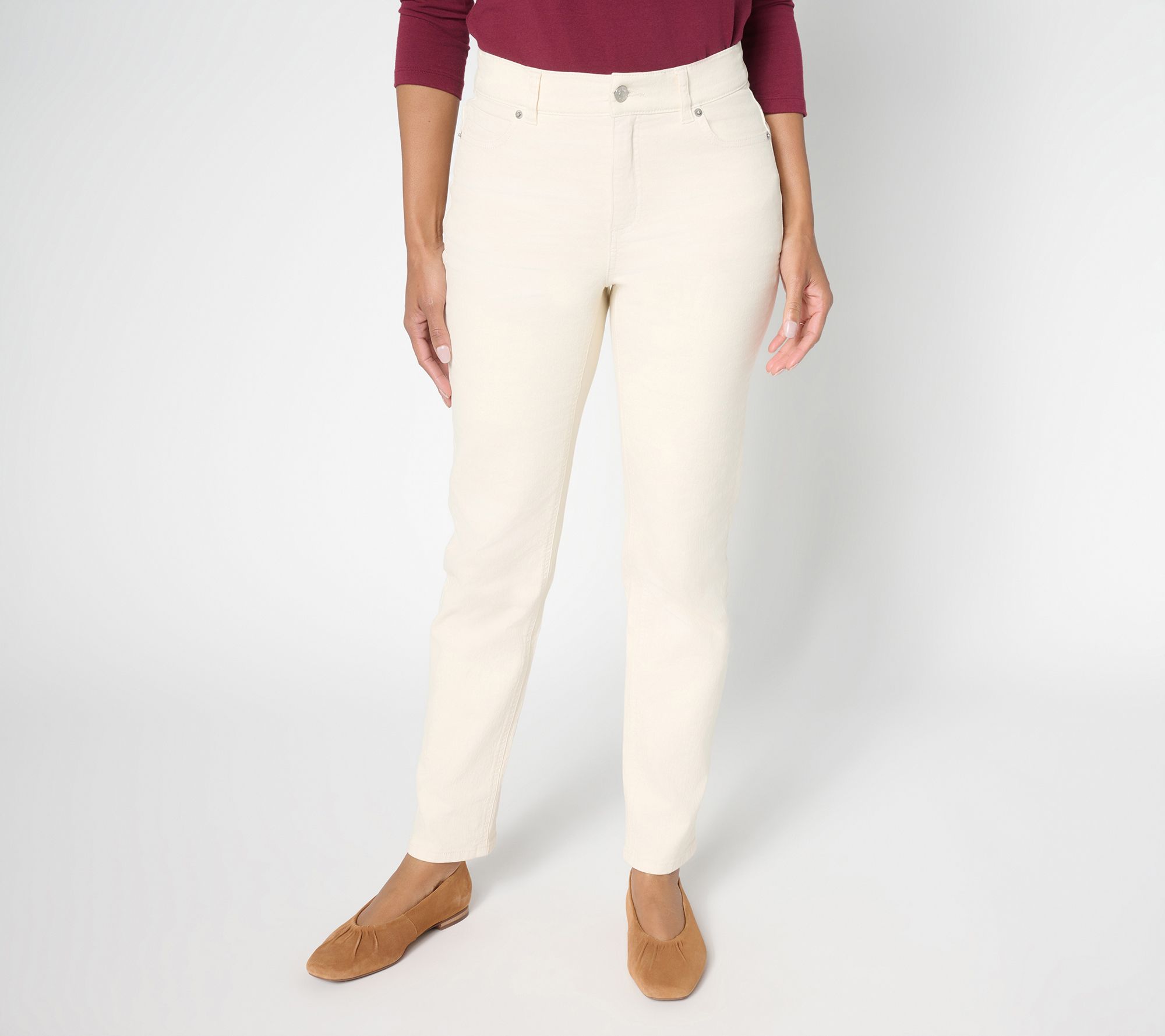 Denim & Co. Regular Color Classic Stretch Slim Straight Jean