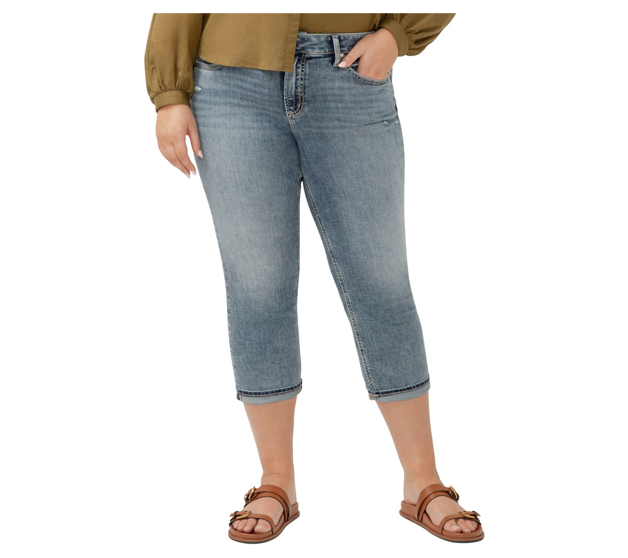 Silver Jeans Co. Plus Suki Mid Rise Capri _CVS252