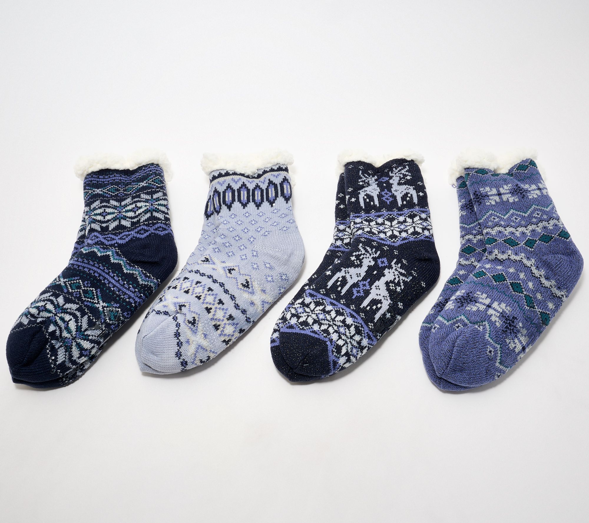 MUK LUKS Set of 4 Pair Shea Butter Infused Cabin Socks