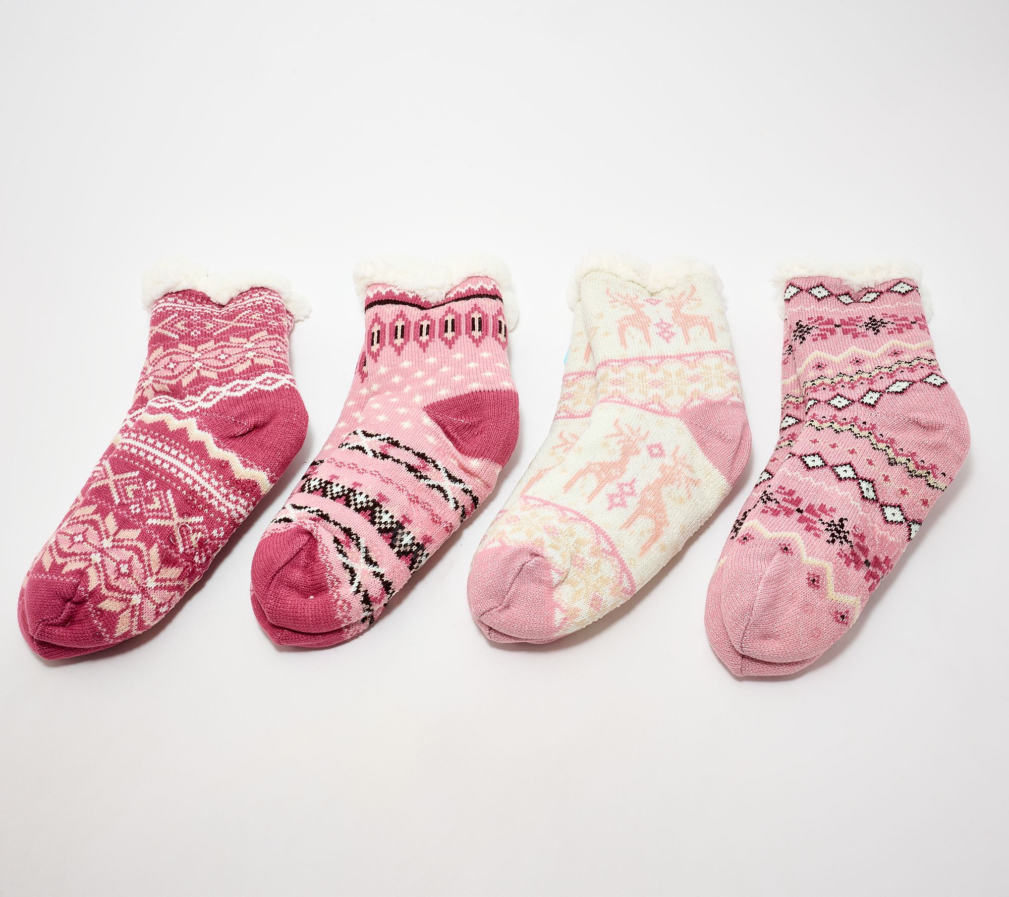 MUK LUKS Set of 4 Pair Shea Butter Infused Cabin Socks