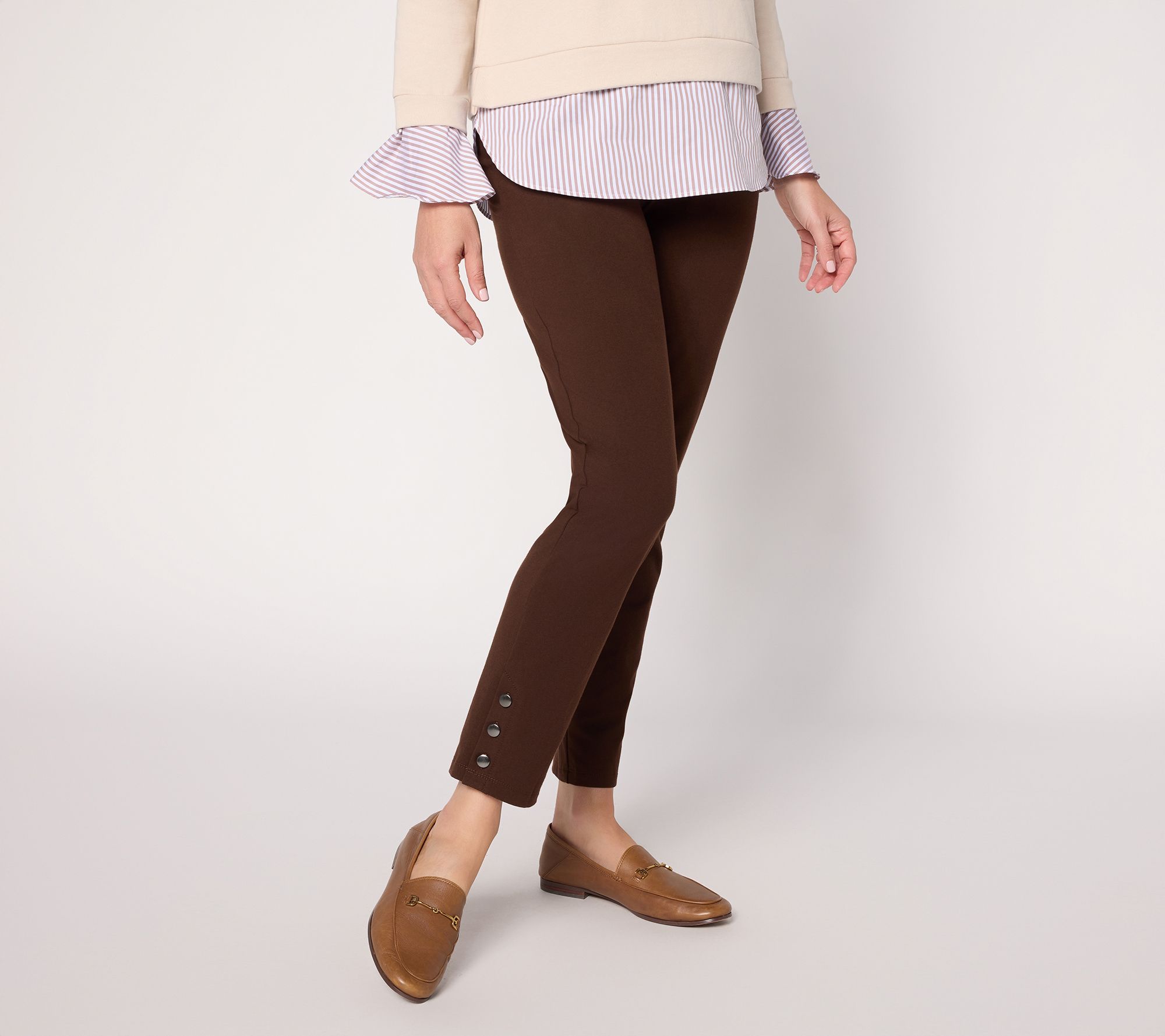 Susan Graver Weekend Petite Premium Stretch Aire Slim-Leg Ankle Pants