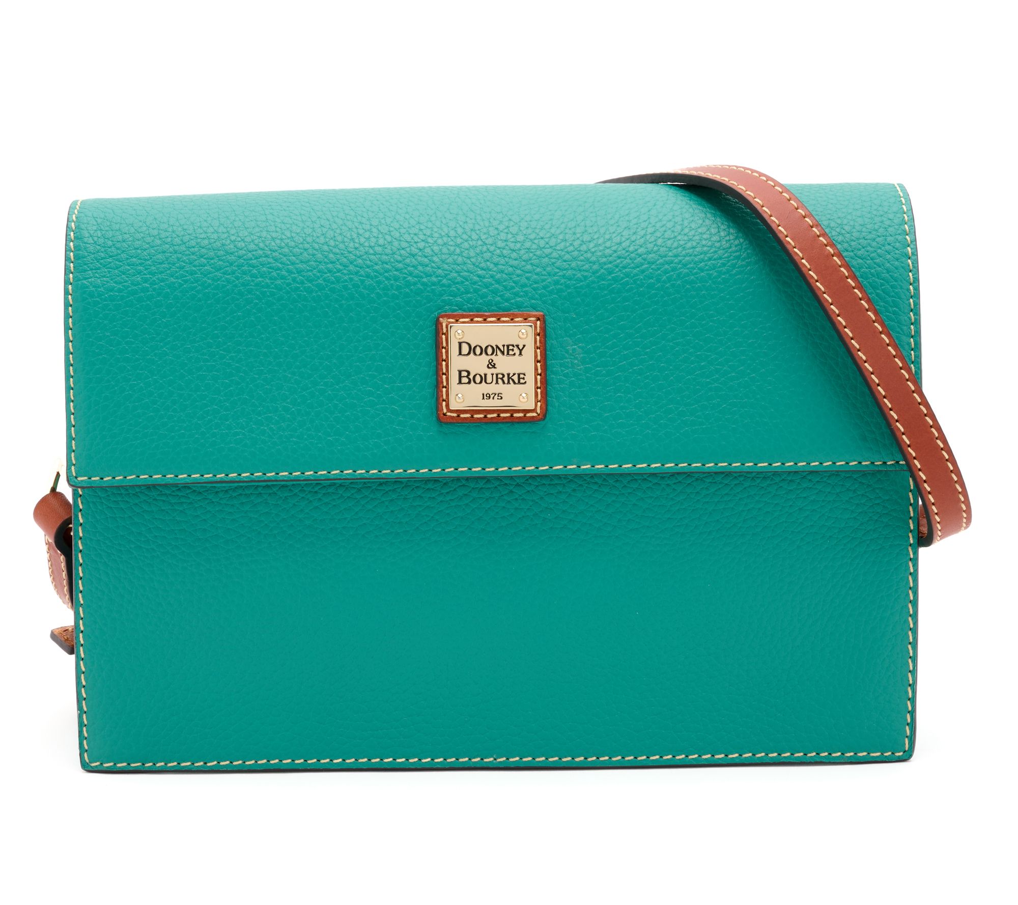 Dooney & Bourke Pebble Leather East/West Flap Shoulder Bag