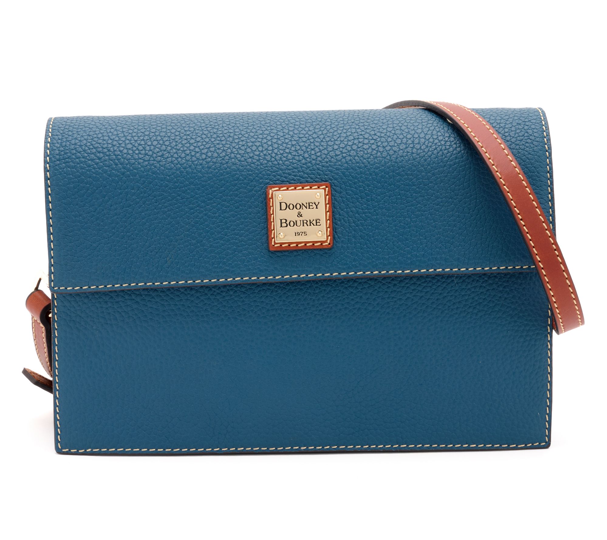 Dooney & Bourke Pebble Leather East/West Flap Shoulder Bag