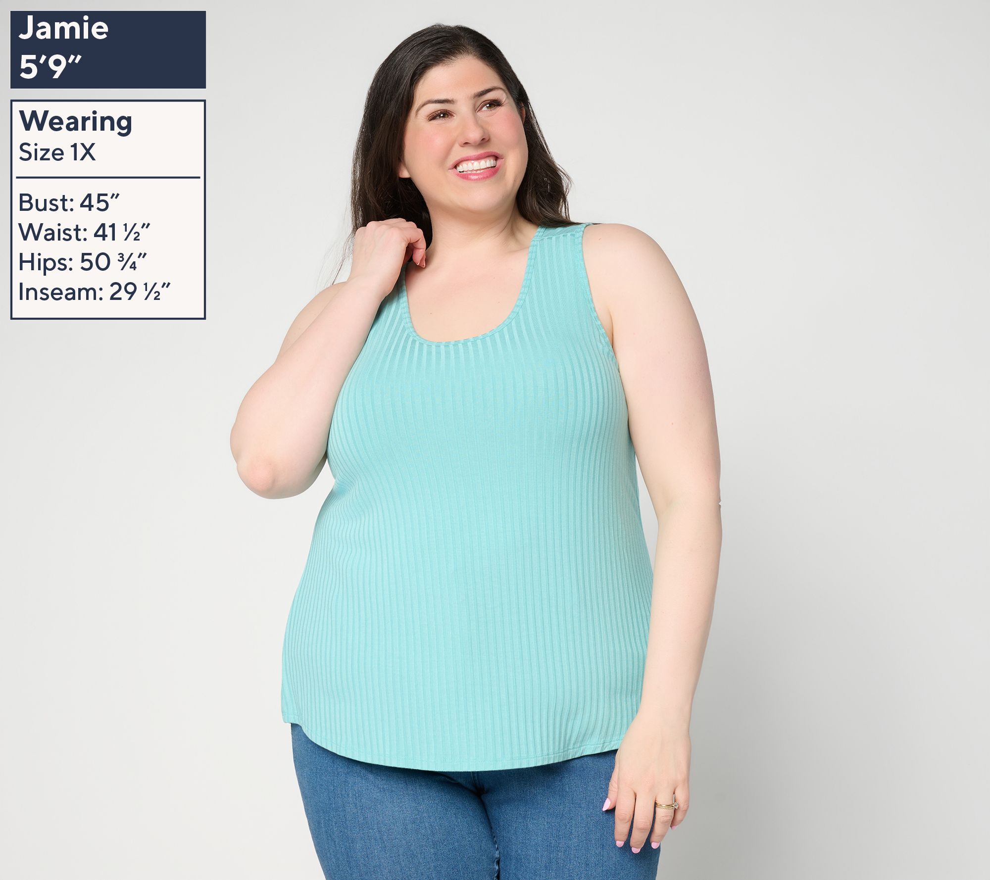 トップス RADIANT muscle ribknit Anybody Radiant Rib Knit Fitted Tank with Support System - QVC.com