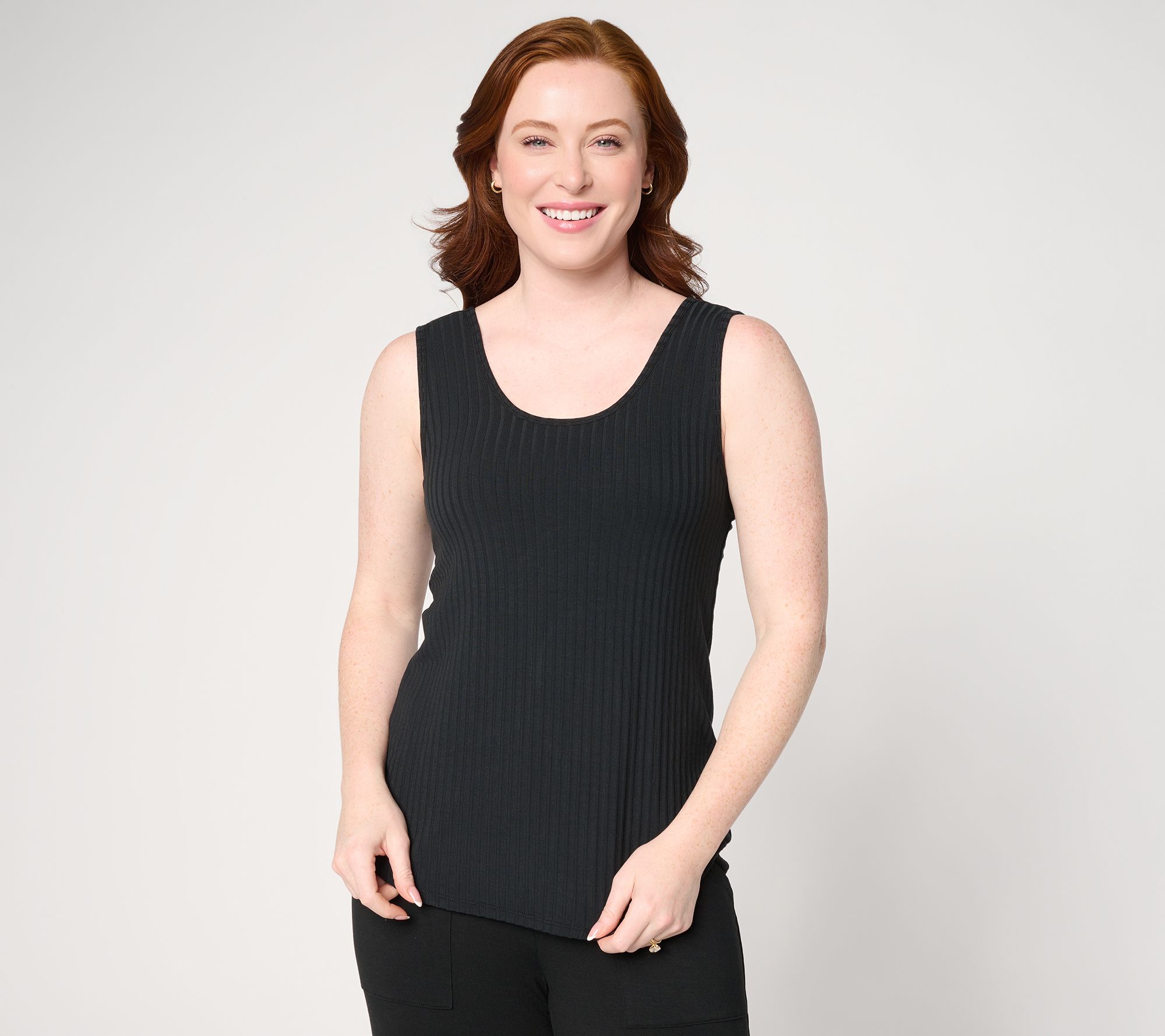 Anybody Radiant Rib Knit Fitted Tank with Support System