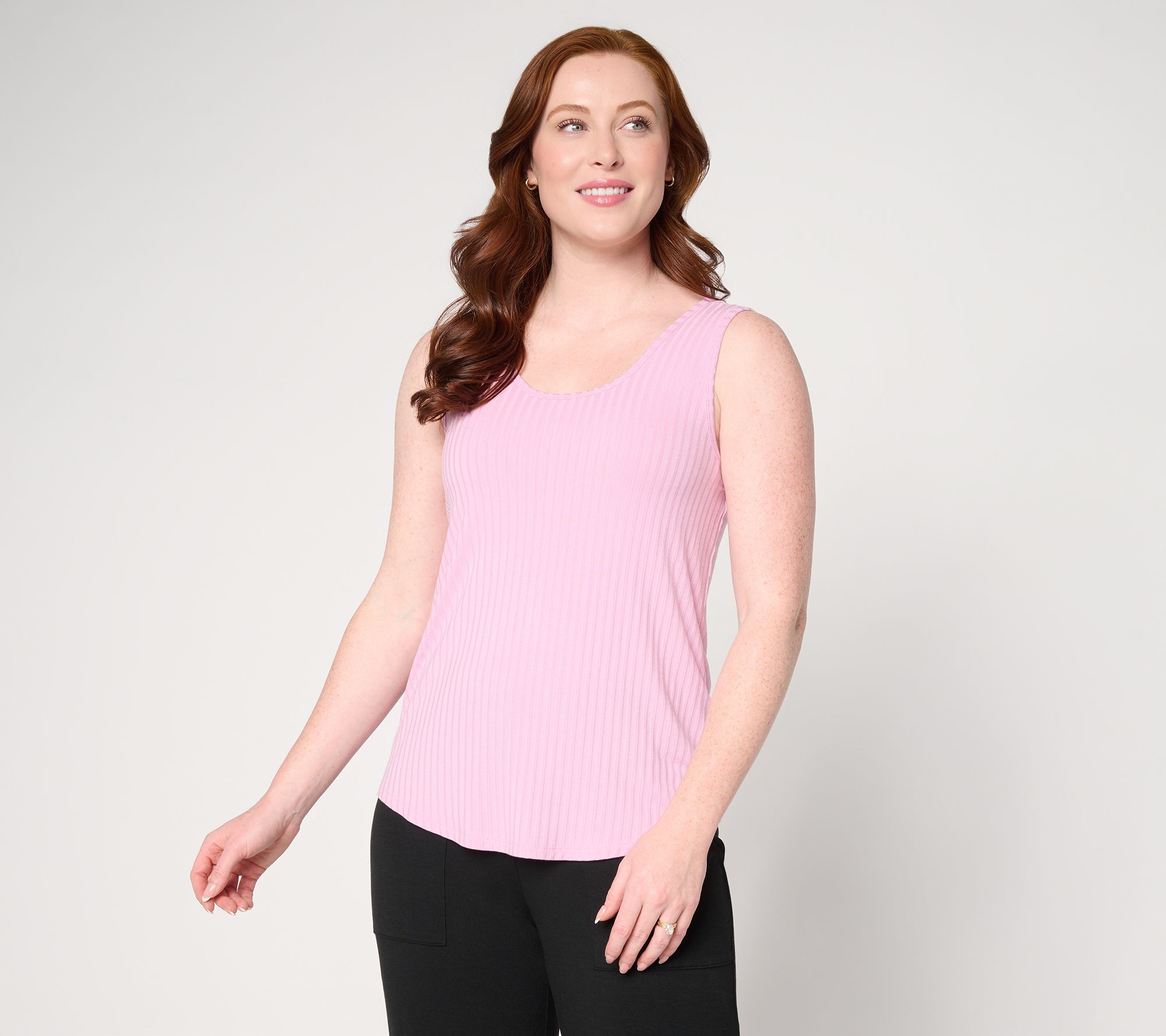 Anybody Radiant Rib Knit Fitted Tank with Support System