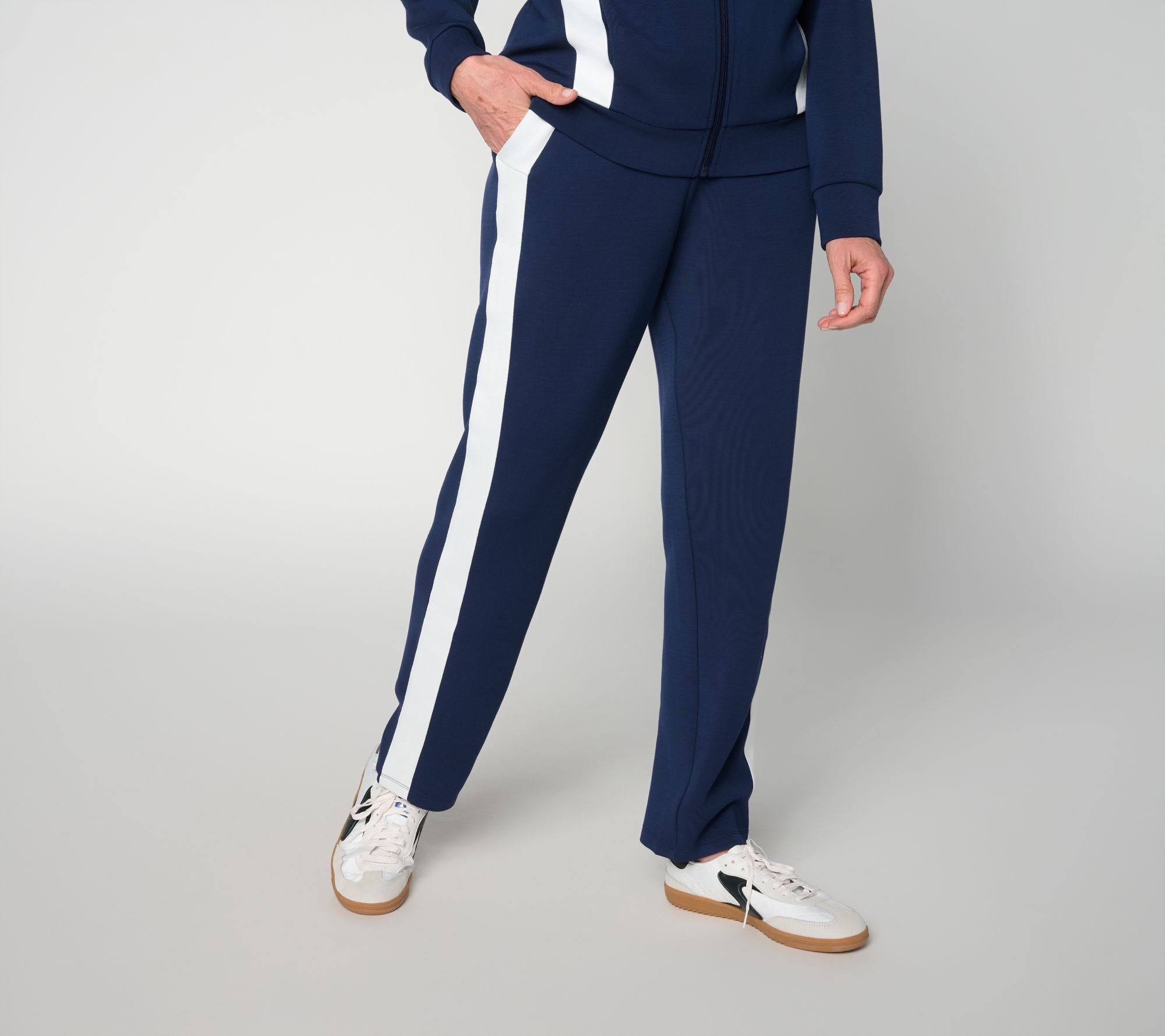 Belle by Kim Gravel Petite ScubaLuxe Sport Stripe Pant