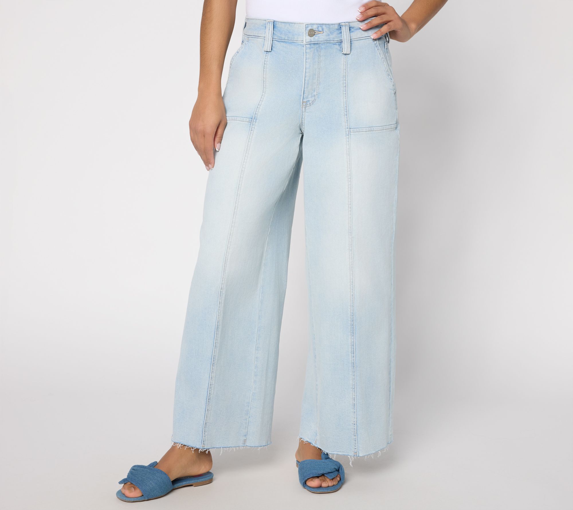 NYDJ HR Simone Utility Pocket Wide Leg Jeans with Seaming