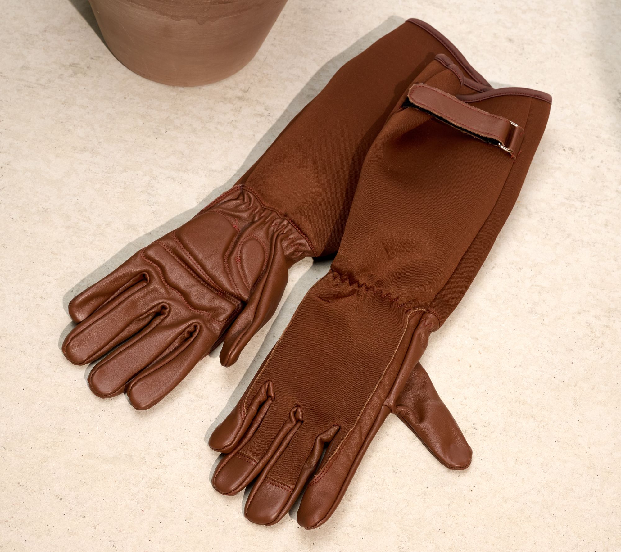  Martha Stewart Leather Palm Long Gardening Gloves - A721791