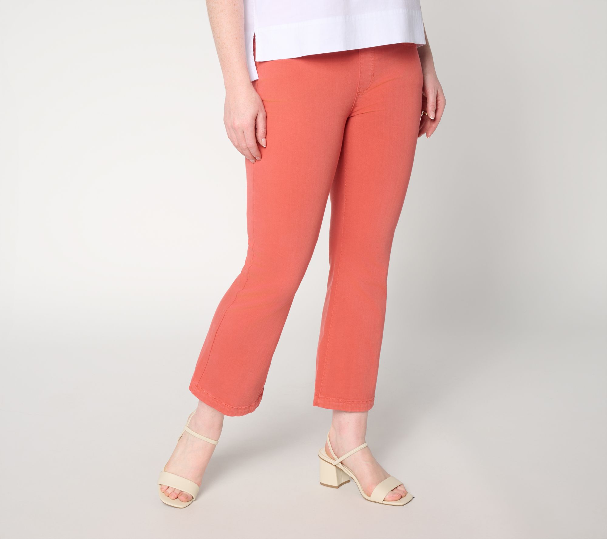 Liverpool Los Angeles Gia Glider Crop Jeans w/ Tulip Hem - Papaya