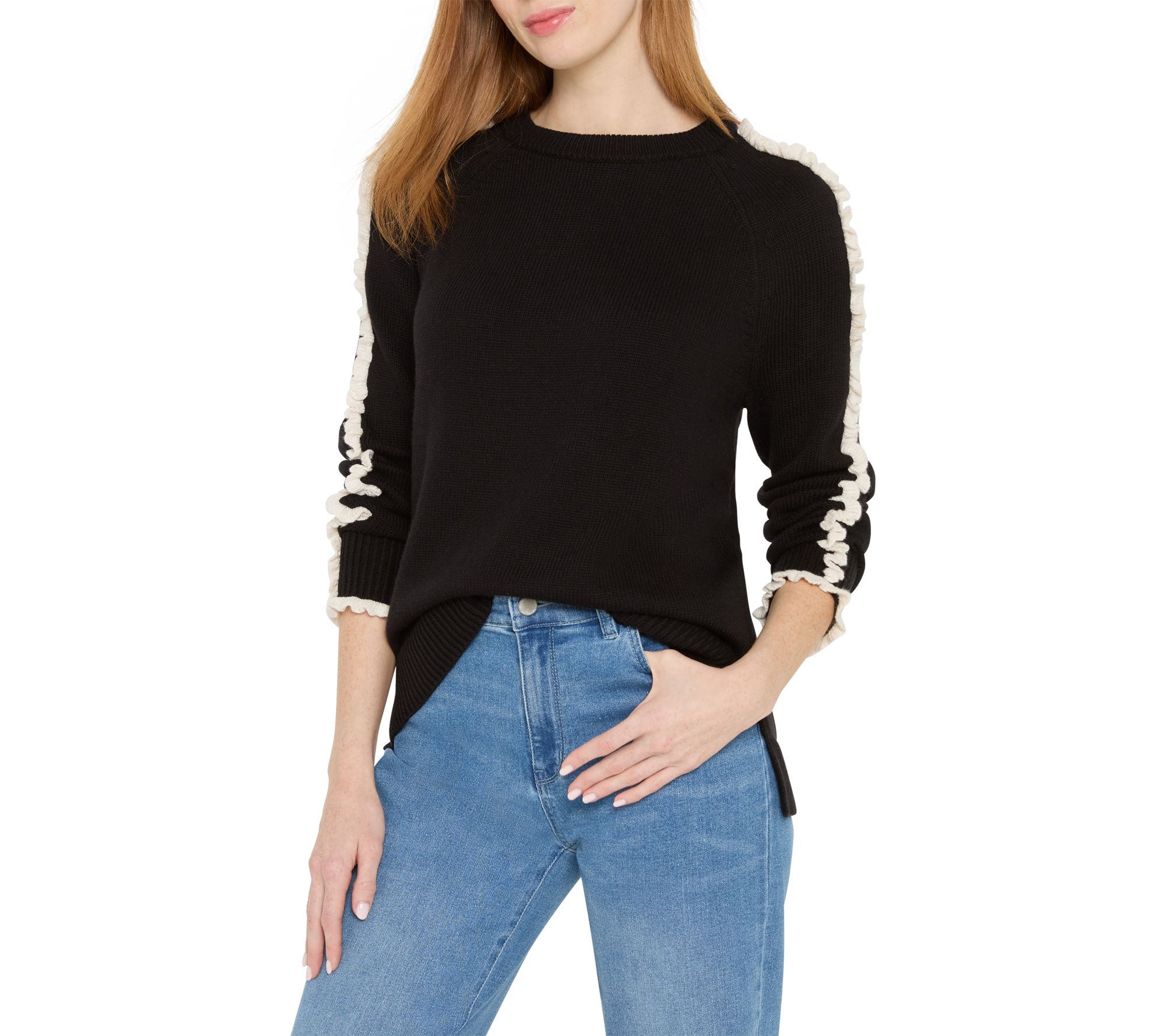 NIC+ZOE Ruffled Down Sweater