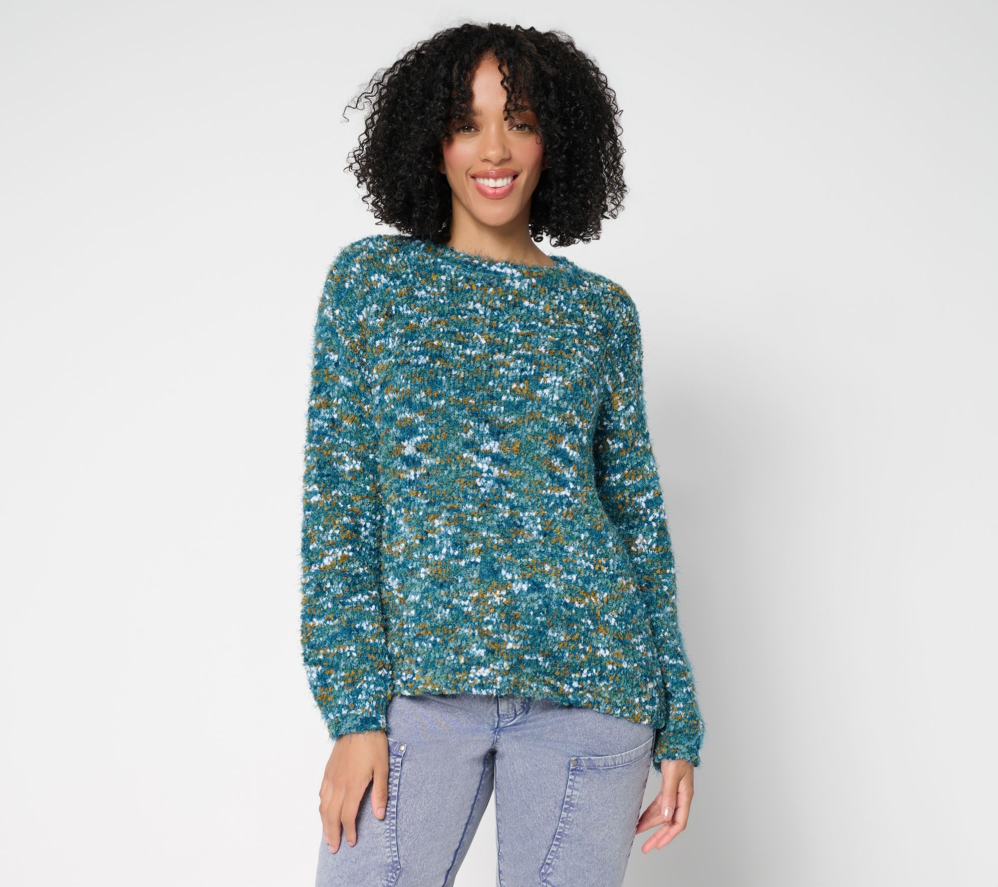 "As Is" LOGO by Lori Goldstein Long Sleeve High Low Hem Sweater