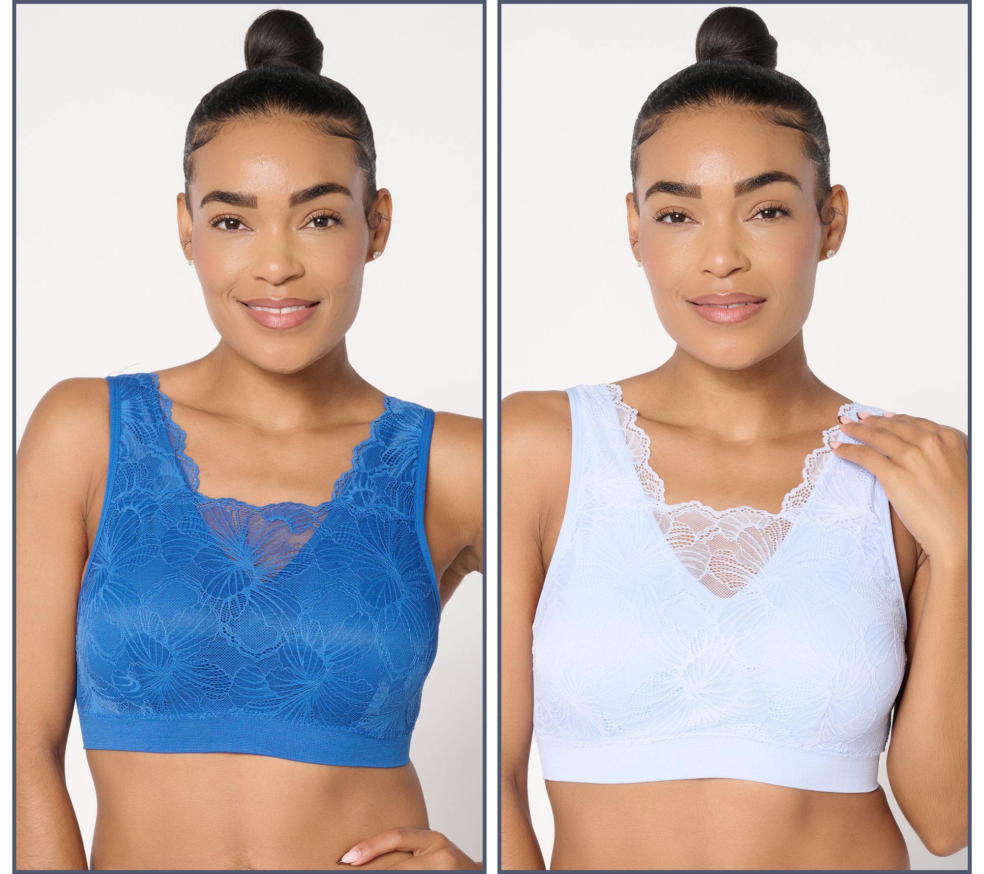"As Is" Breezies Seamless Lace Cami Bra w/ Removable Pads