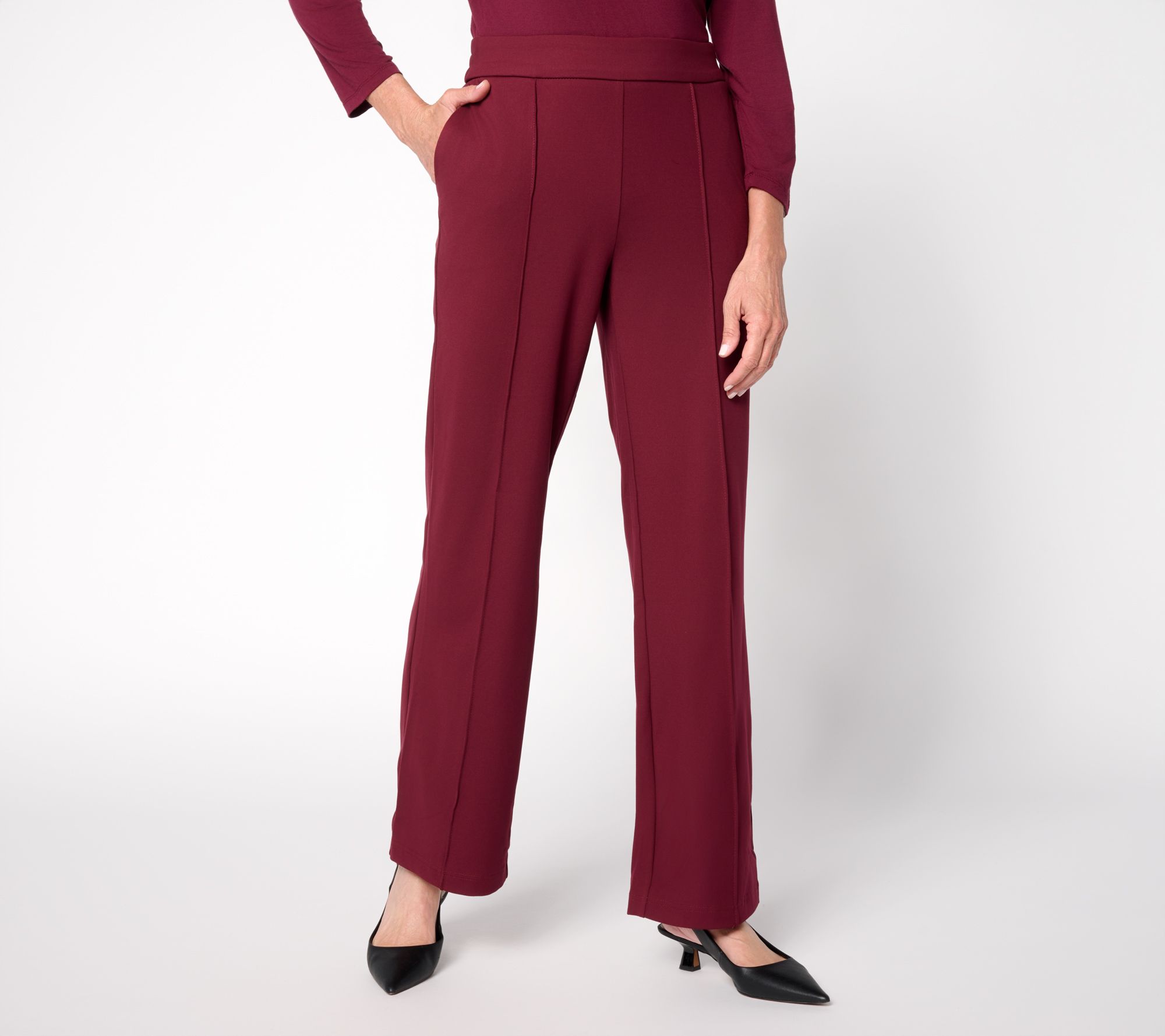 "As Is" nicole by Nicole Miller Petite Pull-On Straight Leg