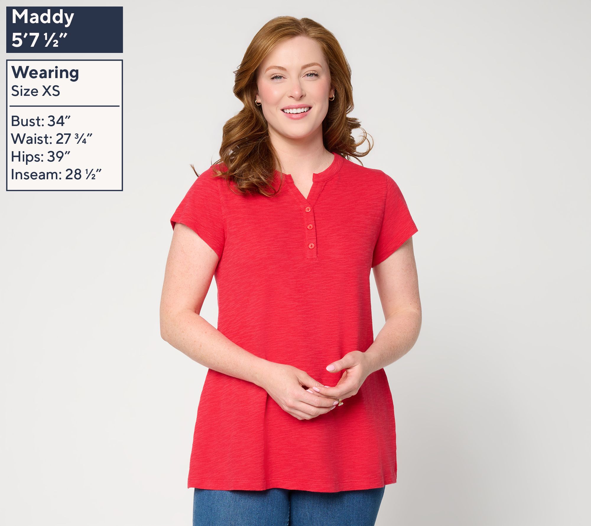 Denim & Co. Essentials Cotton Slub Cap Sleeve Swing Top - QVC.com