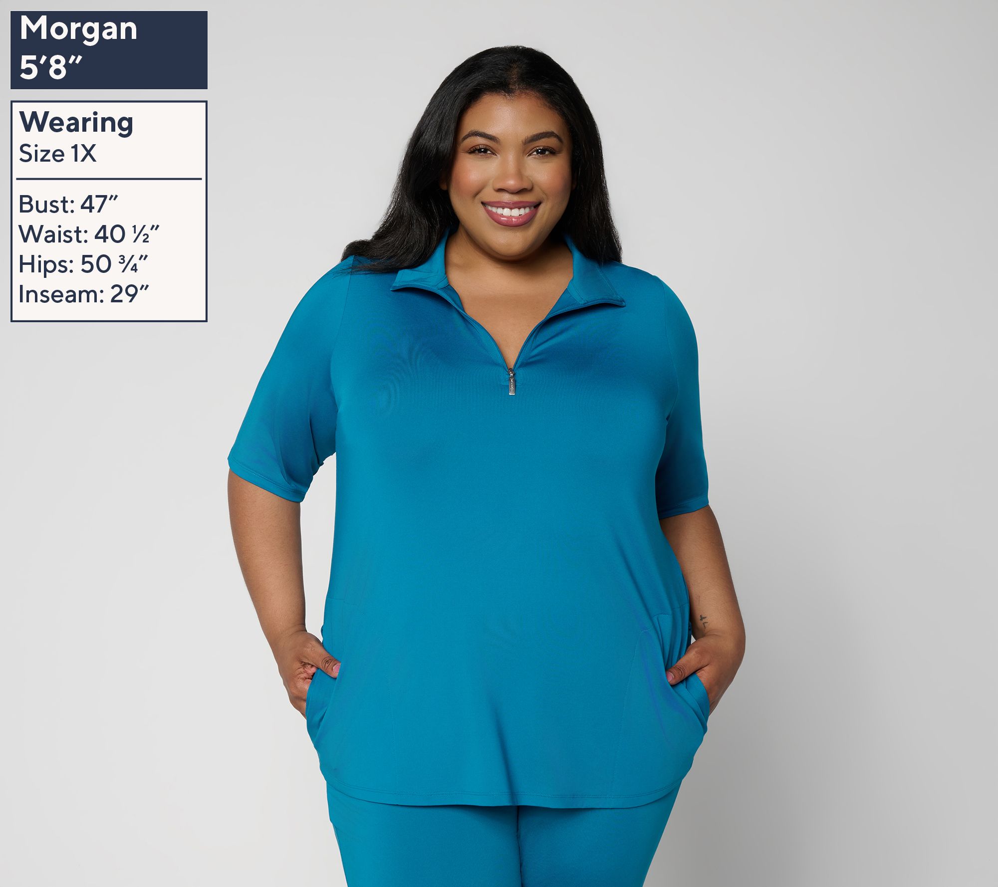 Denim & Co. Active Cool to the Touch Quarter Zip Top - QVC.com