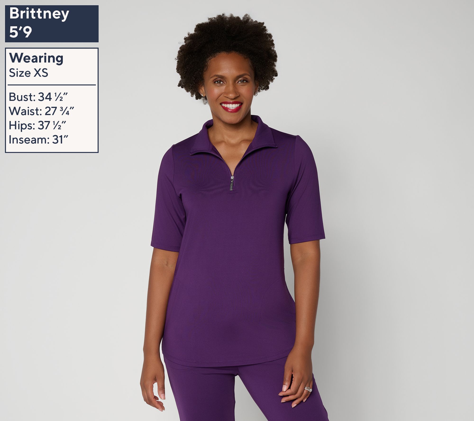Denim & Co. Active Cool to the Touch Quarter Zip Top - QVC.com