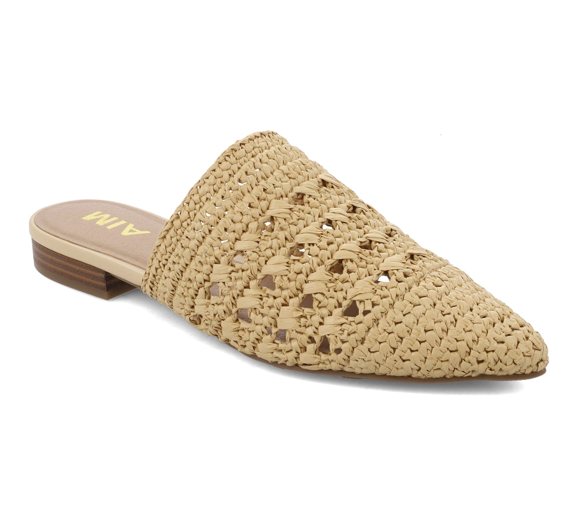 MIA Raffia Pointed Toe Mules - Jany
