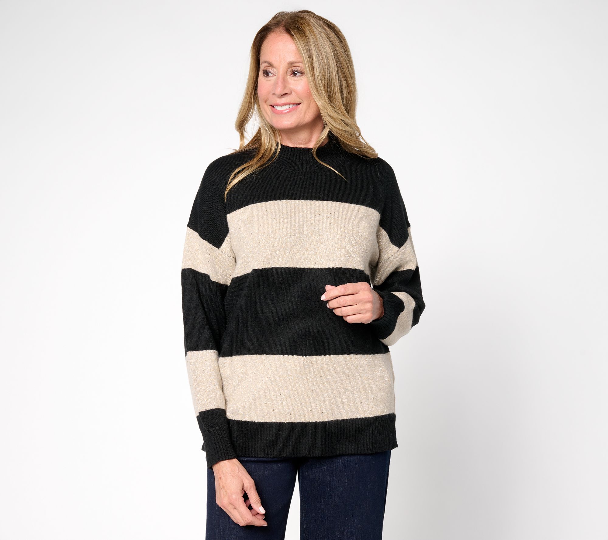 "As Is" Jingle Belles by Kim Gravel Sugarplm Sparkle Striped Sweater