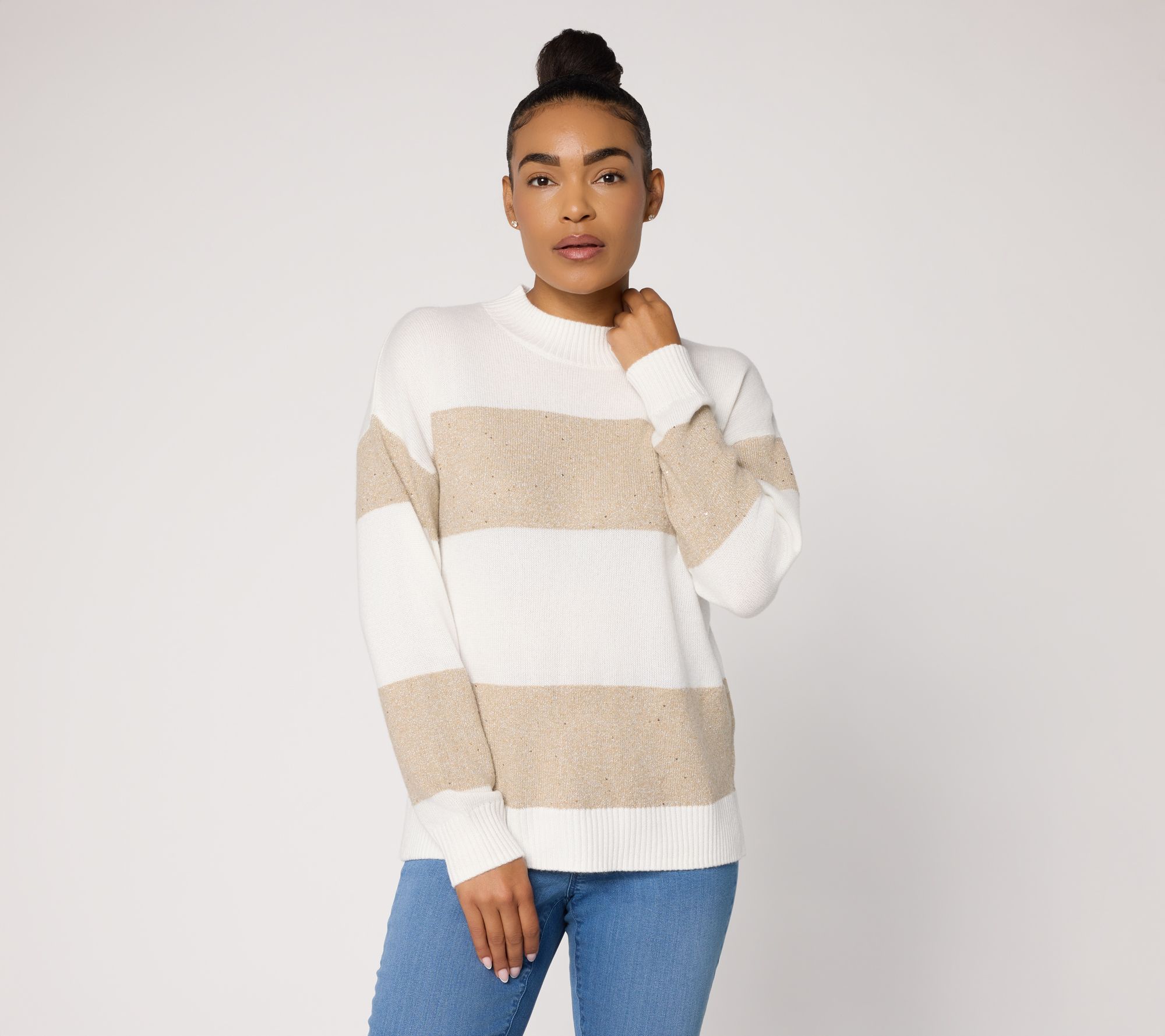 "As Is" Jingle Belles by Kim Gravel Sugarplm Sparkle Striped Sweater