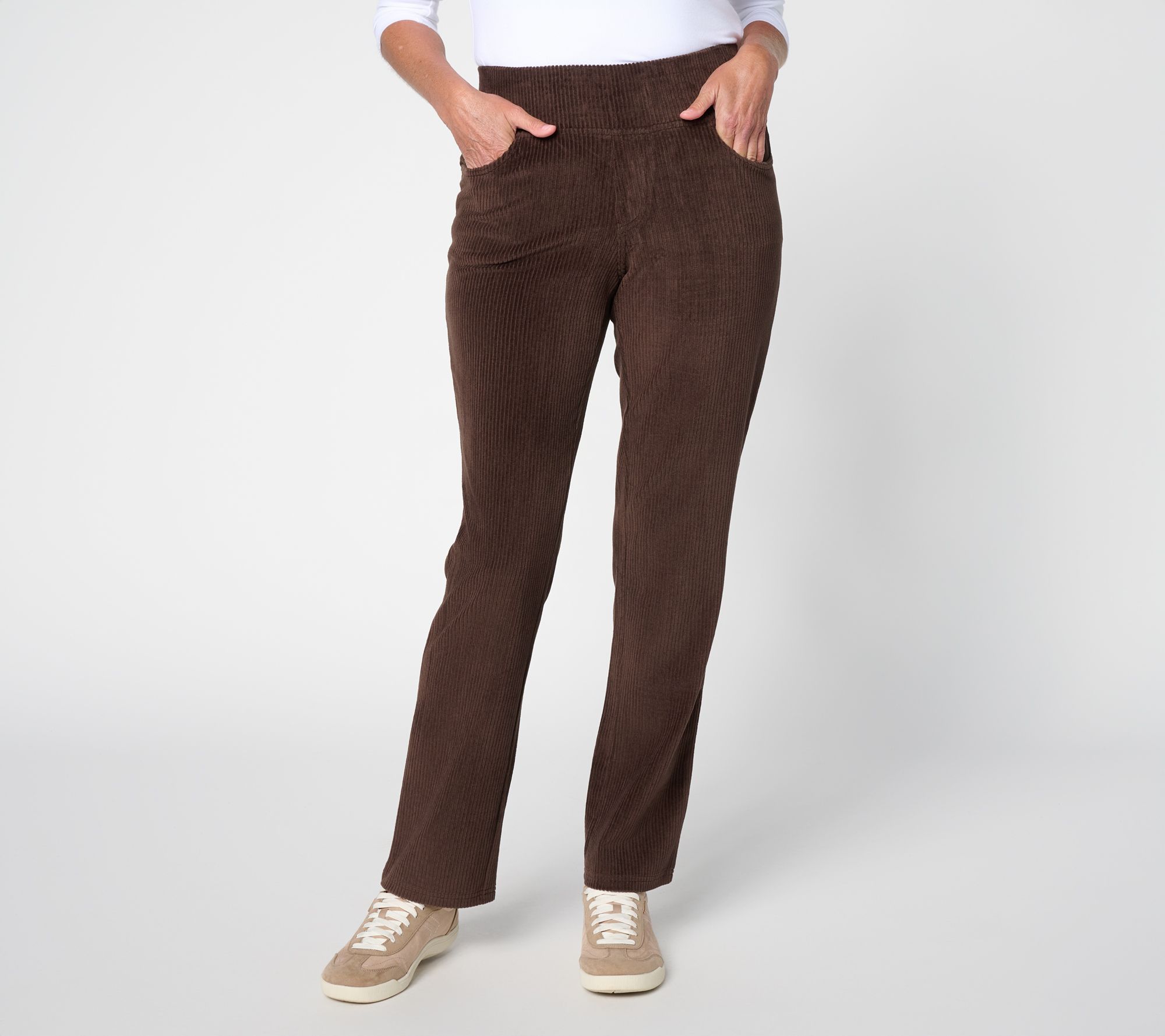  Belle by Kim Gravel Petite Corduroy Straight Leg Pant