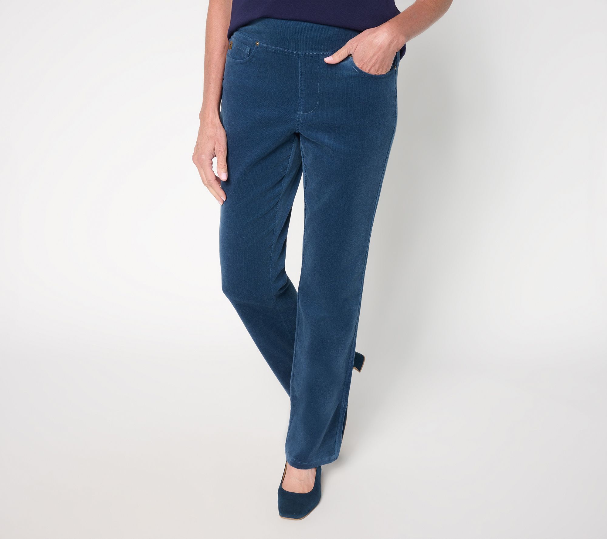 "As Is" Belle by Kim Gravel Petite TripleLuxe Corduroy Pant