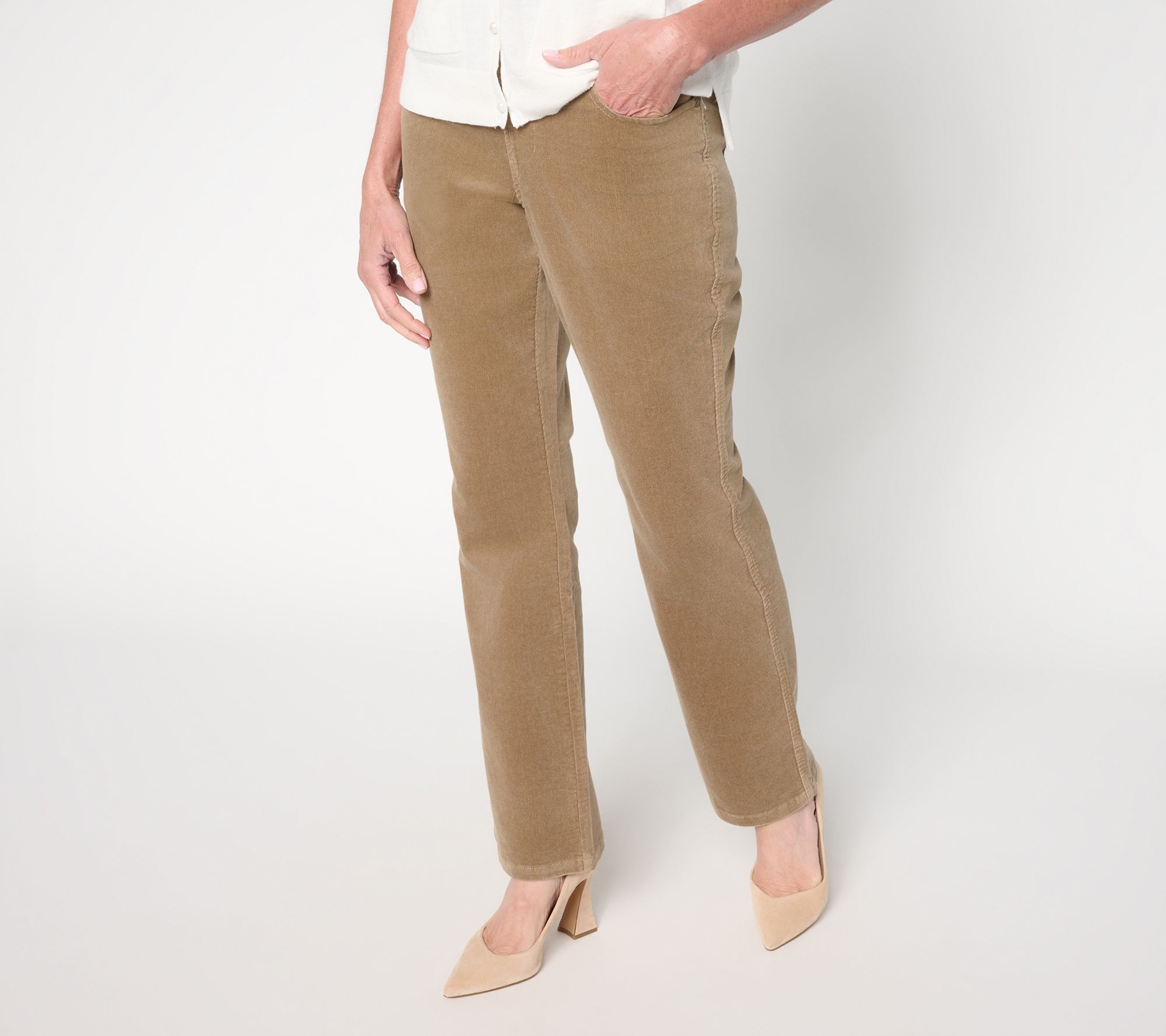 "As Is" Belle by Kim Gravel Petite TripleLuxe Corduroy Pant