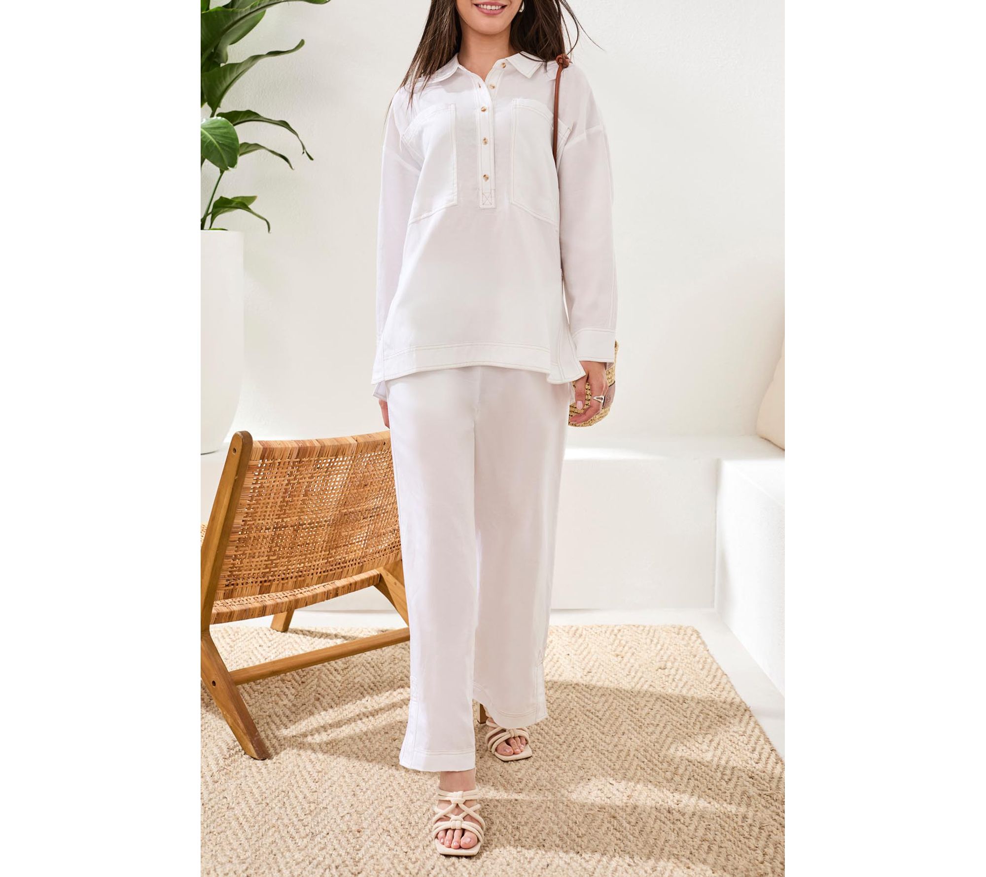 Tribal Flowy Slub Woven Pop Over Tunic