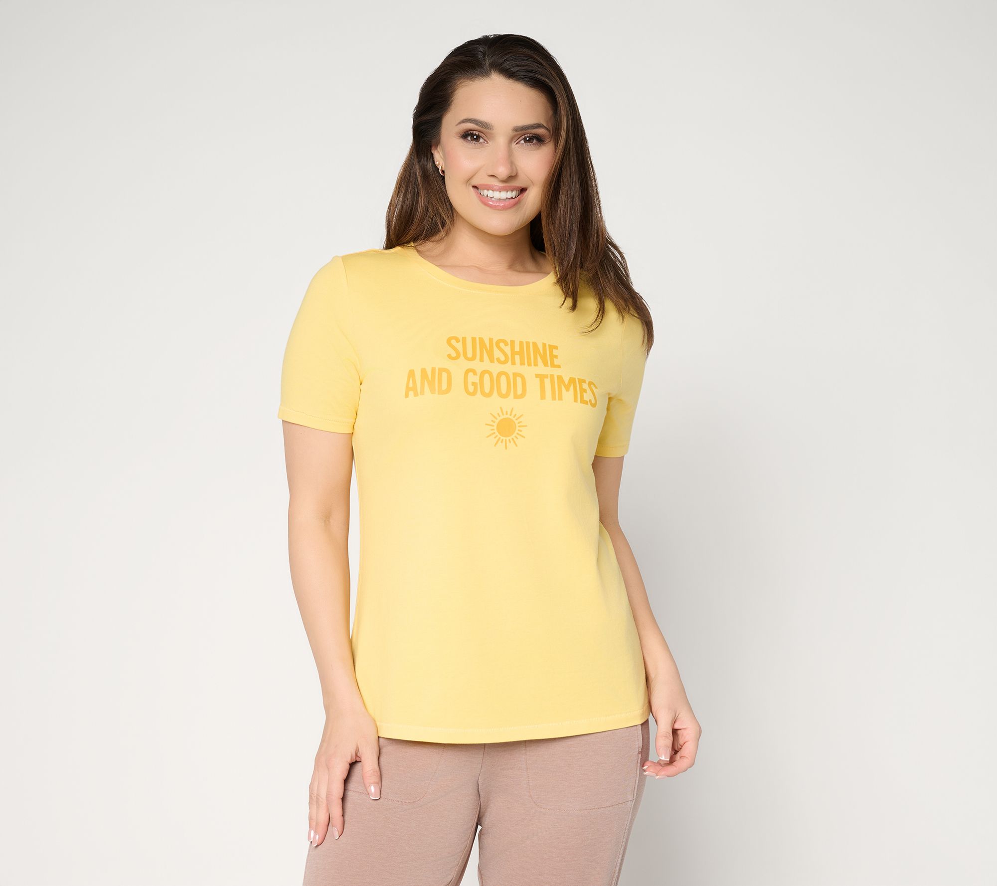 "As Is" AnyBody Cozy Knit Jersey Crewneck Message Top