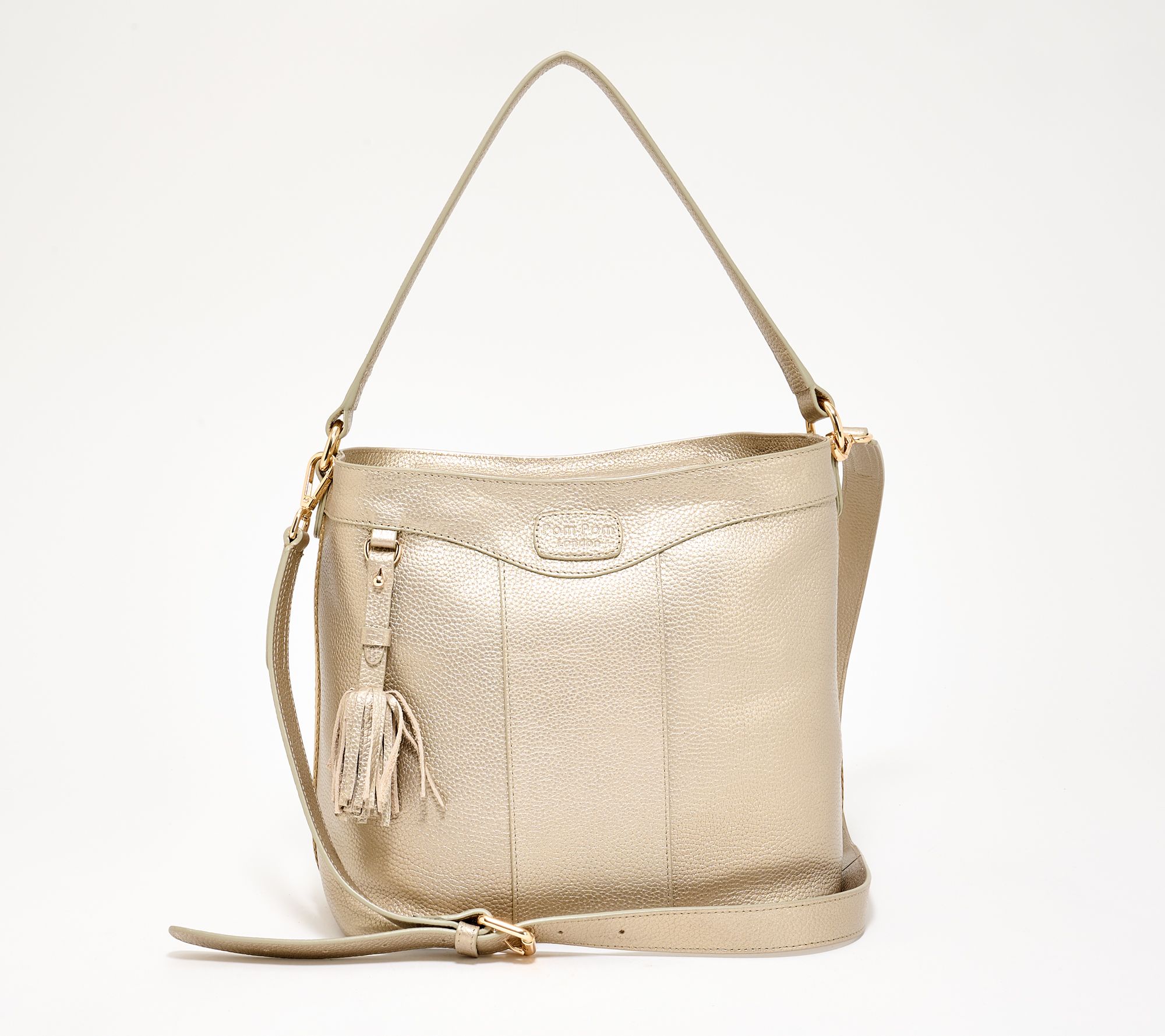 "As Is" Pom Pom London Hampstead Leather Bucket Bag