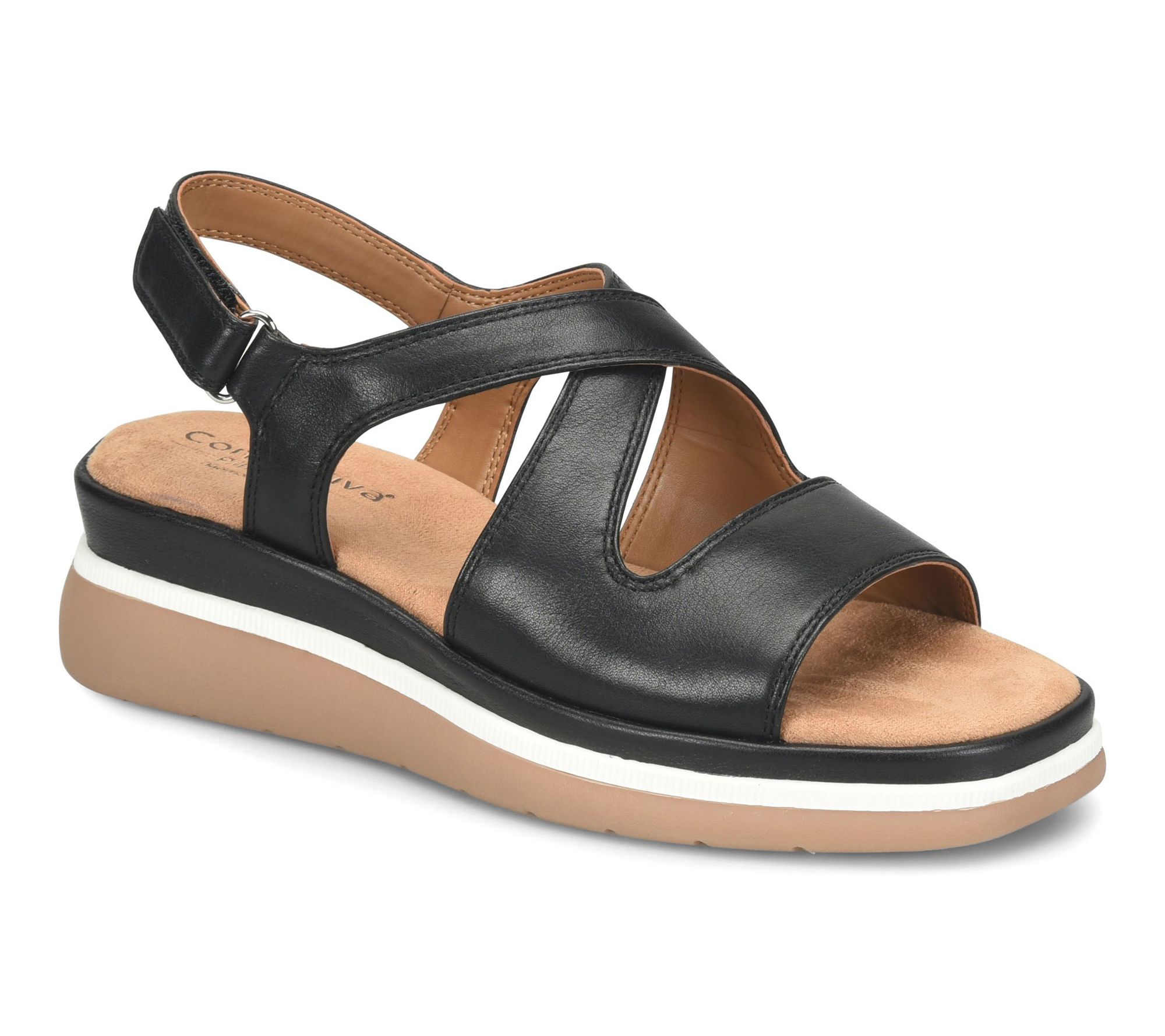 Comfortiva Leather Sporty Criss Cross Sandal -Amethyst