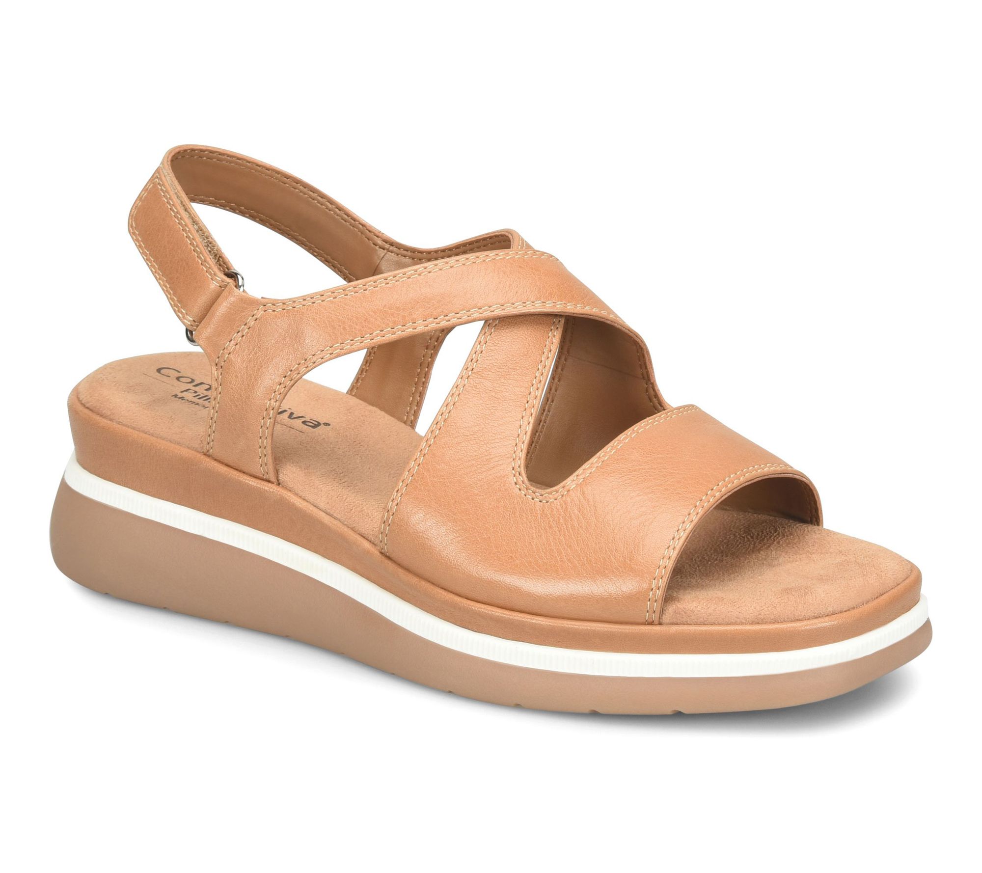Comfortiva Leather Sporty Criss Cross Sandal -Amethyst