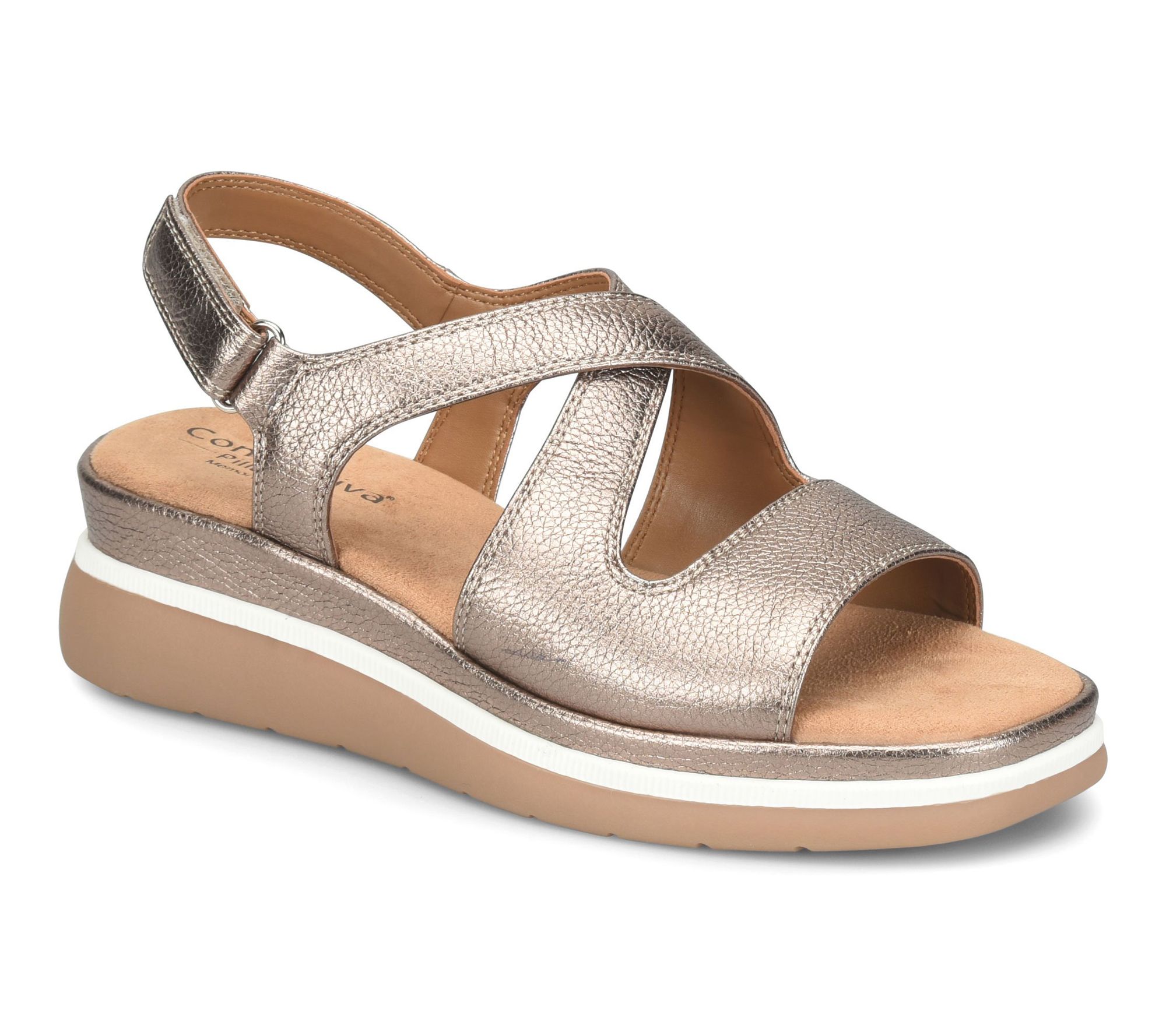 Comfortiva Leather Sporty Criss Cross Sandal -Amethyst