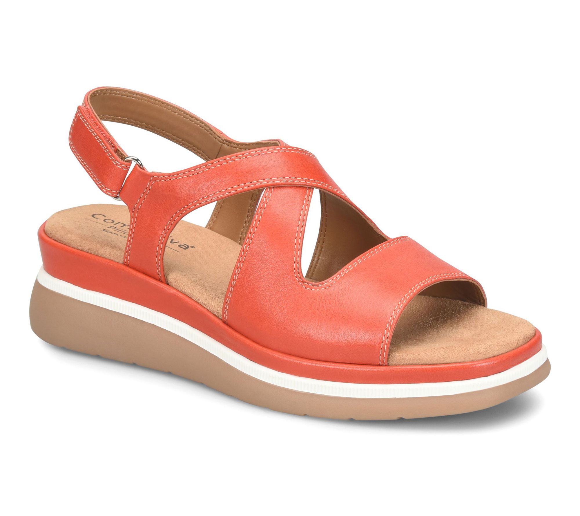 Comfortiva Leather Sporty Criss Cross Sandal -Amethyst
