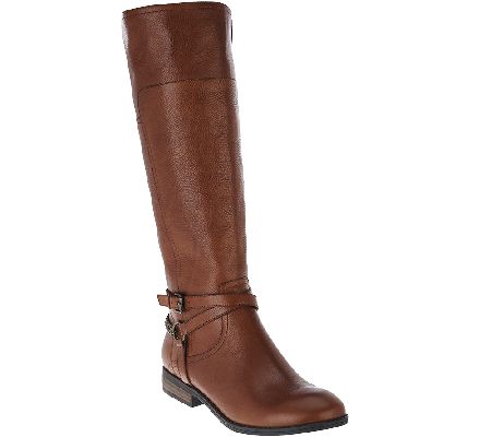 Marc Fisher Leather Medium Calf Boots - Alexis - QVC.com