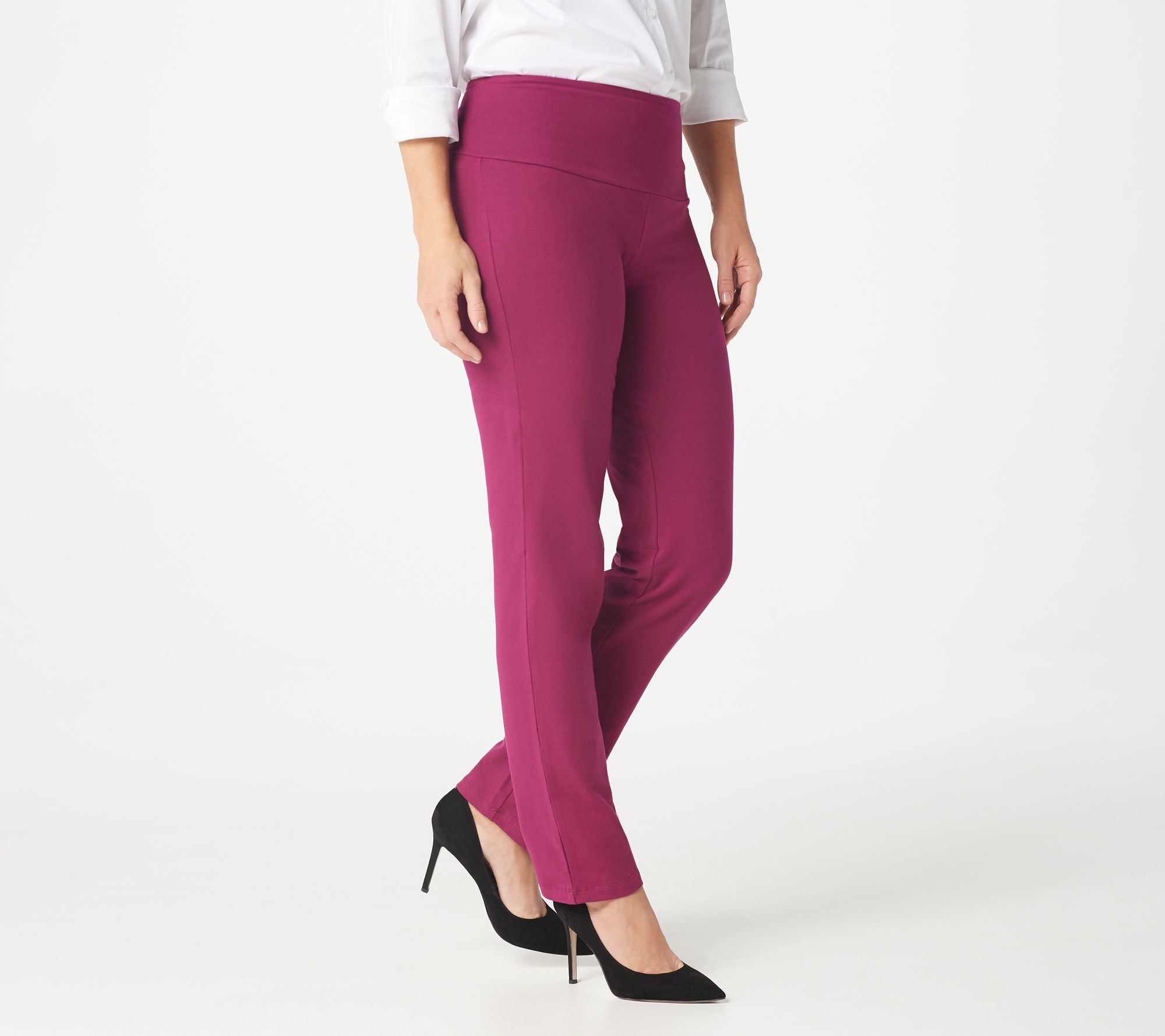 As Is Women with Control Petite Tummy Control Slim Leg Pants 