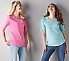 "As Is" Denim & Co. Essentials Set of Two Elbow Sleeve Knit Tops, 4 of 6