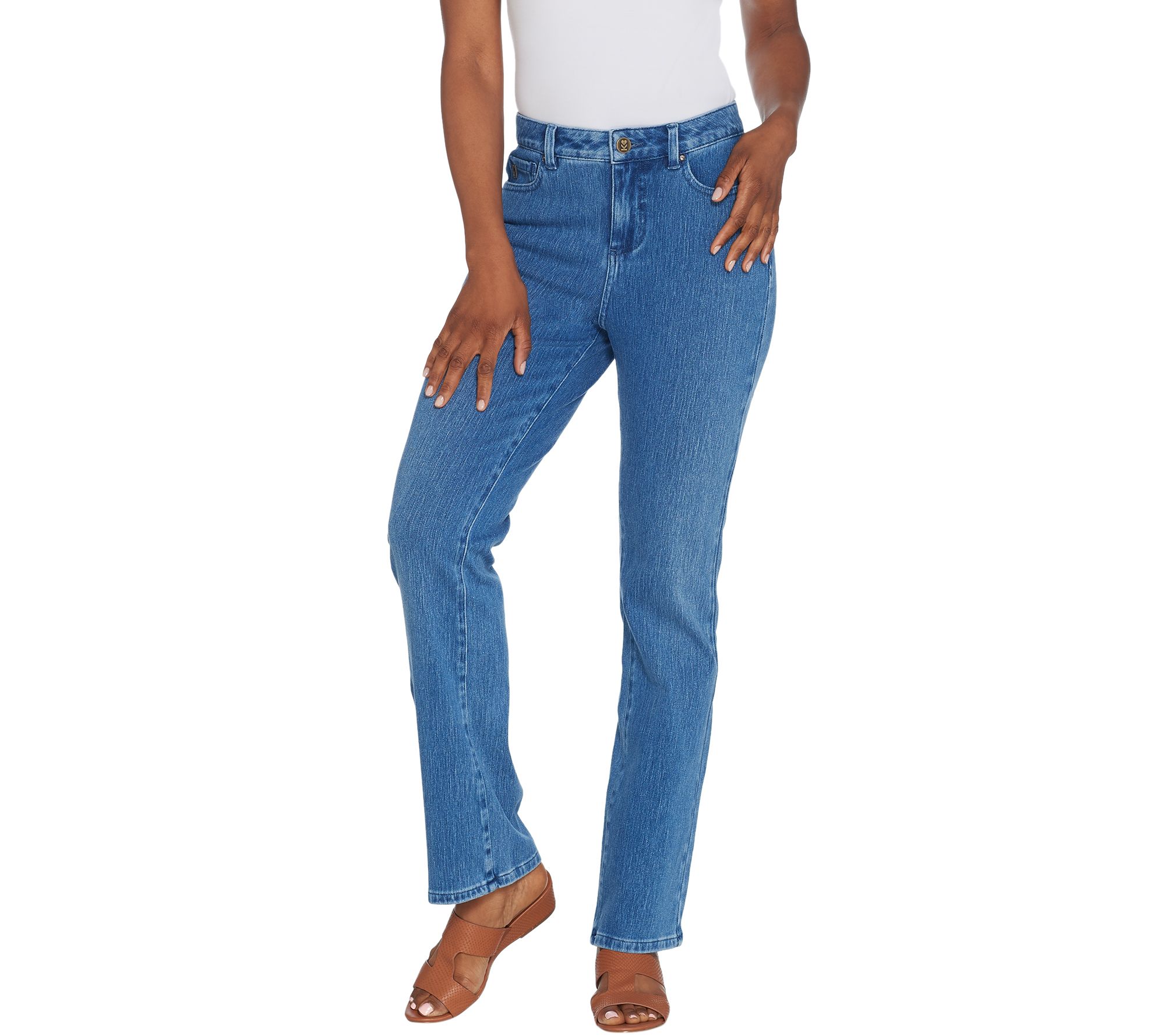 "As Is" Belle by Kim Gravel Flexibelle 5-Pocket Boot Cut Jeans Reg.