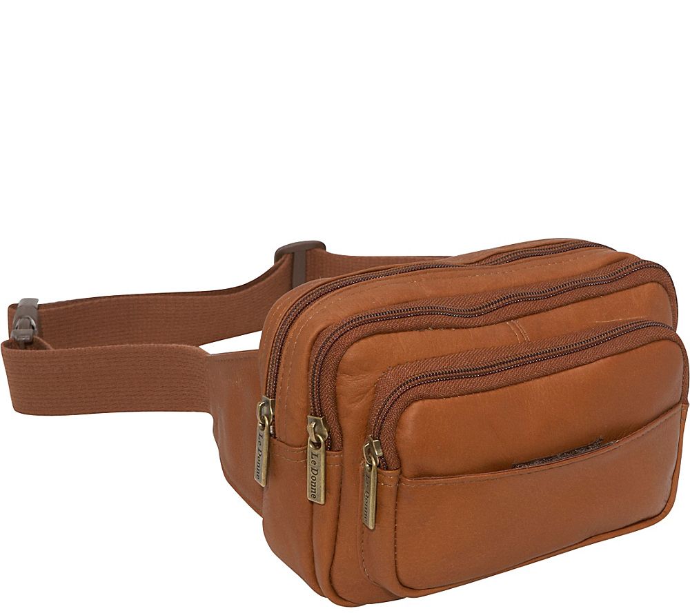 LeDonne Leather Four Compartment Waist Bag - Tan