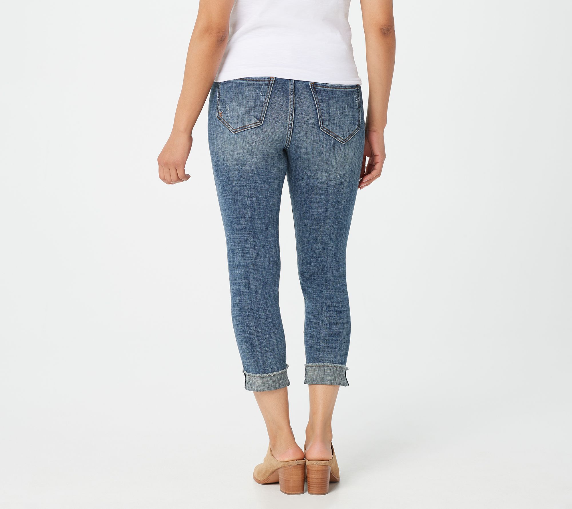 KUT from the Kloth Catherine Crop Roll-Up Jeans - QVC.com
