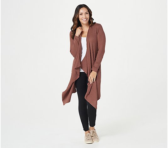 zuda Ecovero Open Front Cardigan with Rib Detail