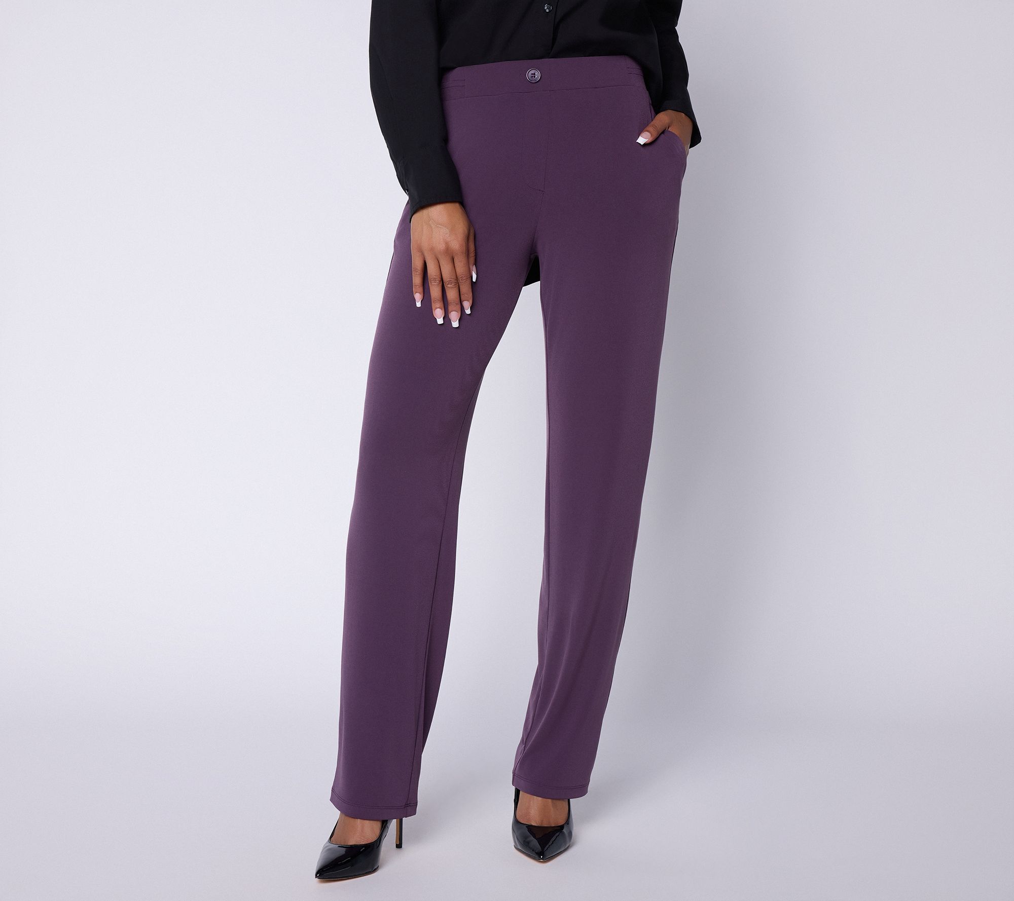Susan Graver Regular Liquid Knit Pull-On Pants
